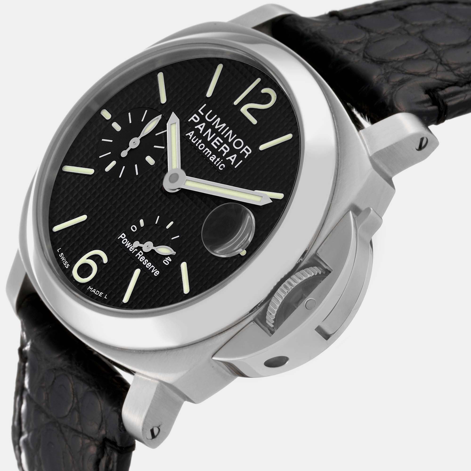 Panerai Black Stainless Steel Luminor PAM00241 Automatic Men's Wristwatch 40 Mm