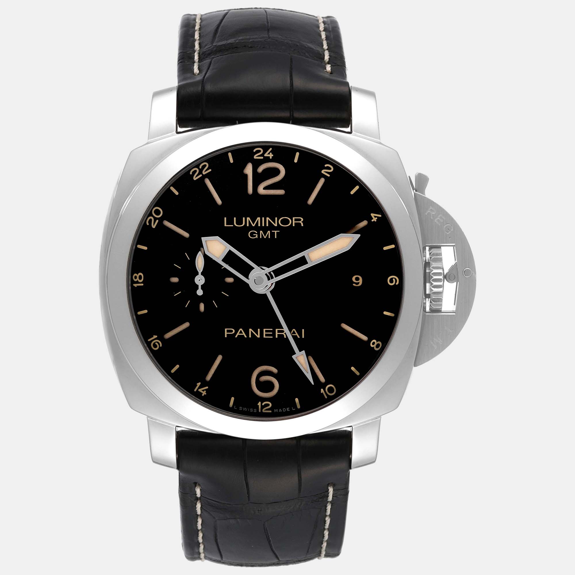 Panerai black stainless steel luminor pam00531 automatic men's wristwatch 44 mm