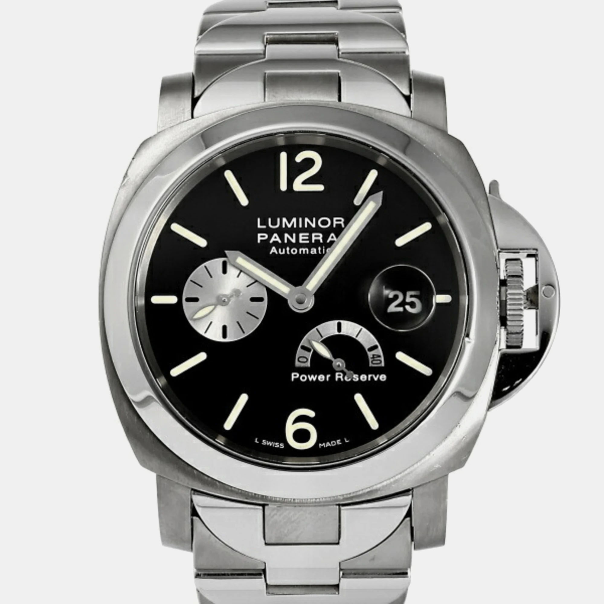 Panerai black stainless steel titanium luminor pam00171 automatic men's wristwatch 44 mm