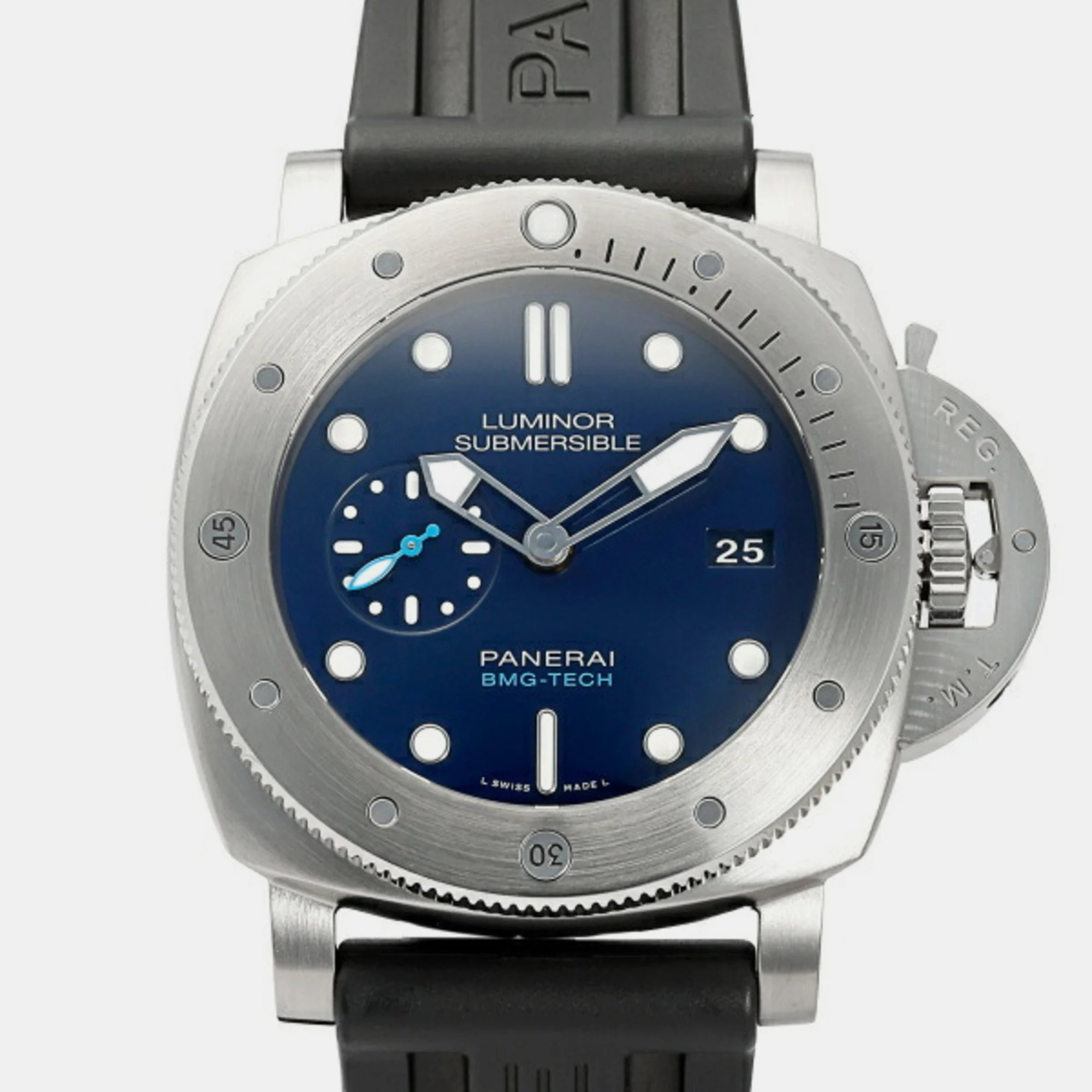 Panerai blue titanium luminor submersible pam00692 automatic men's wristwatch 47mm