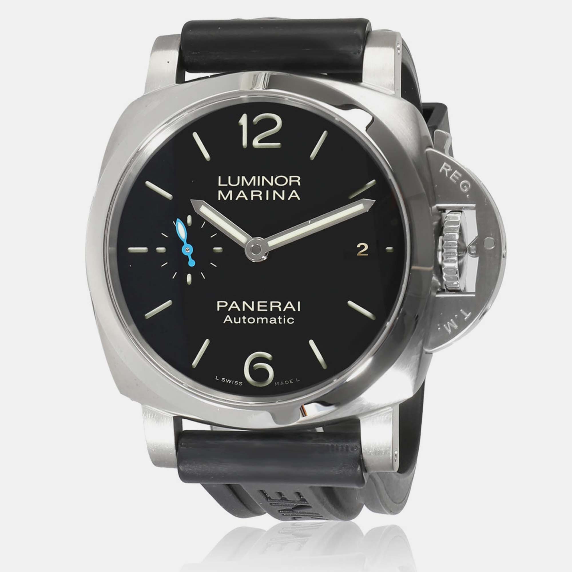 Panerai black titanium luminor marina pam02392 automatic men's wristwatch 42 mm