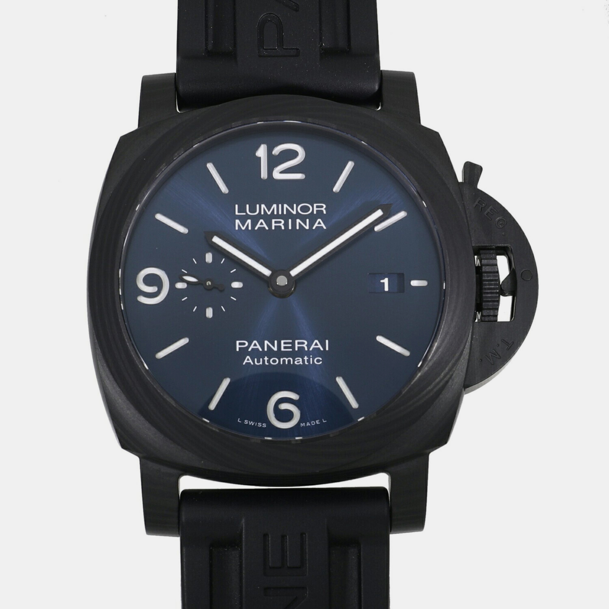 Panerai blue carbotech luminor marina pam01664 automatic men's wristwatch 44 mm