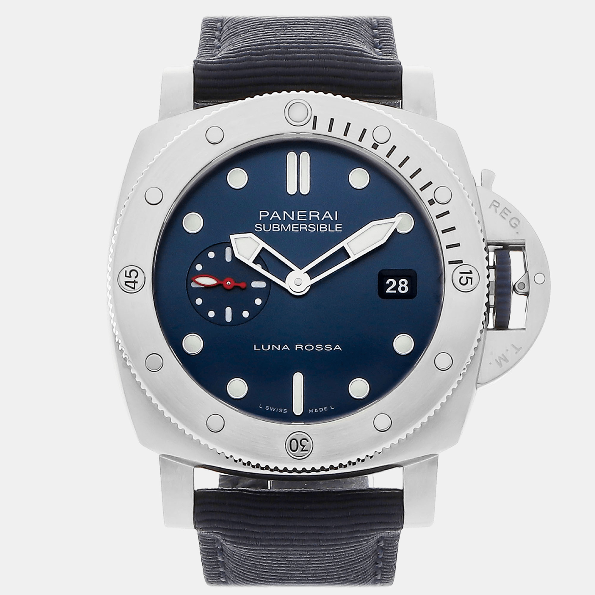Panerai blue stainless steel submersible pam01391 automatic men's wristwatch 44 mm