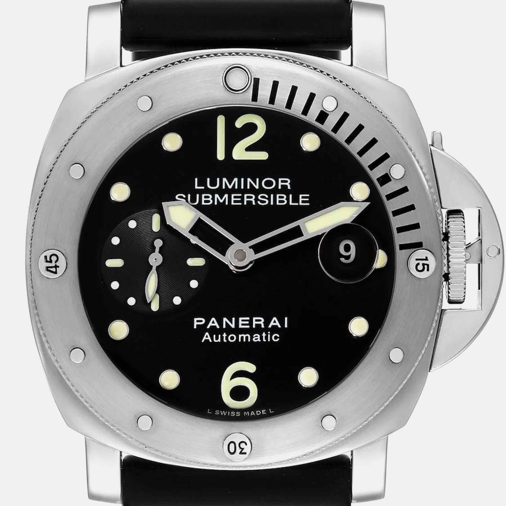 Panerai Black Titanium Luminor Submersible Automatic Men's Wristwatch 44 Mm