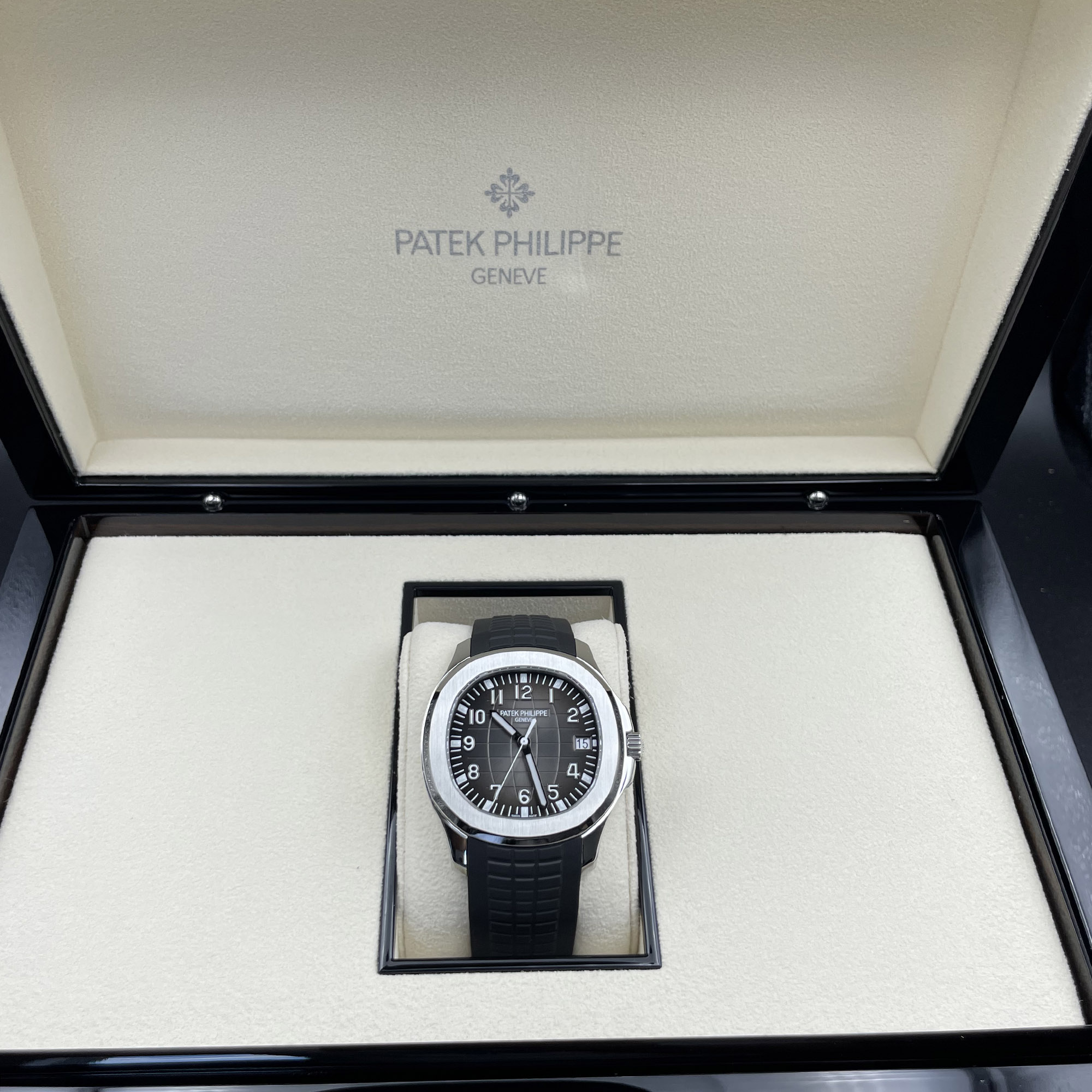 Patek Philippe Black Stainless Steel Rubber Aquanaut 5167A Men's Wristwatch 40 Mm
