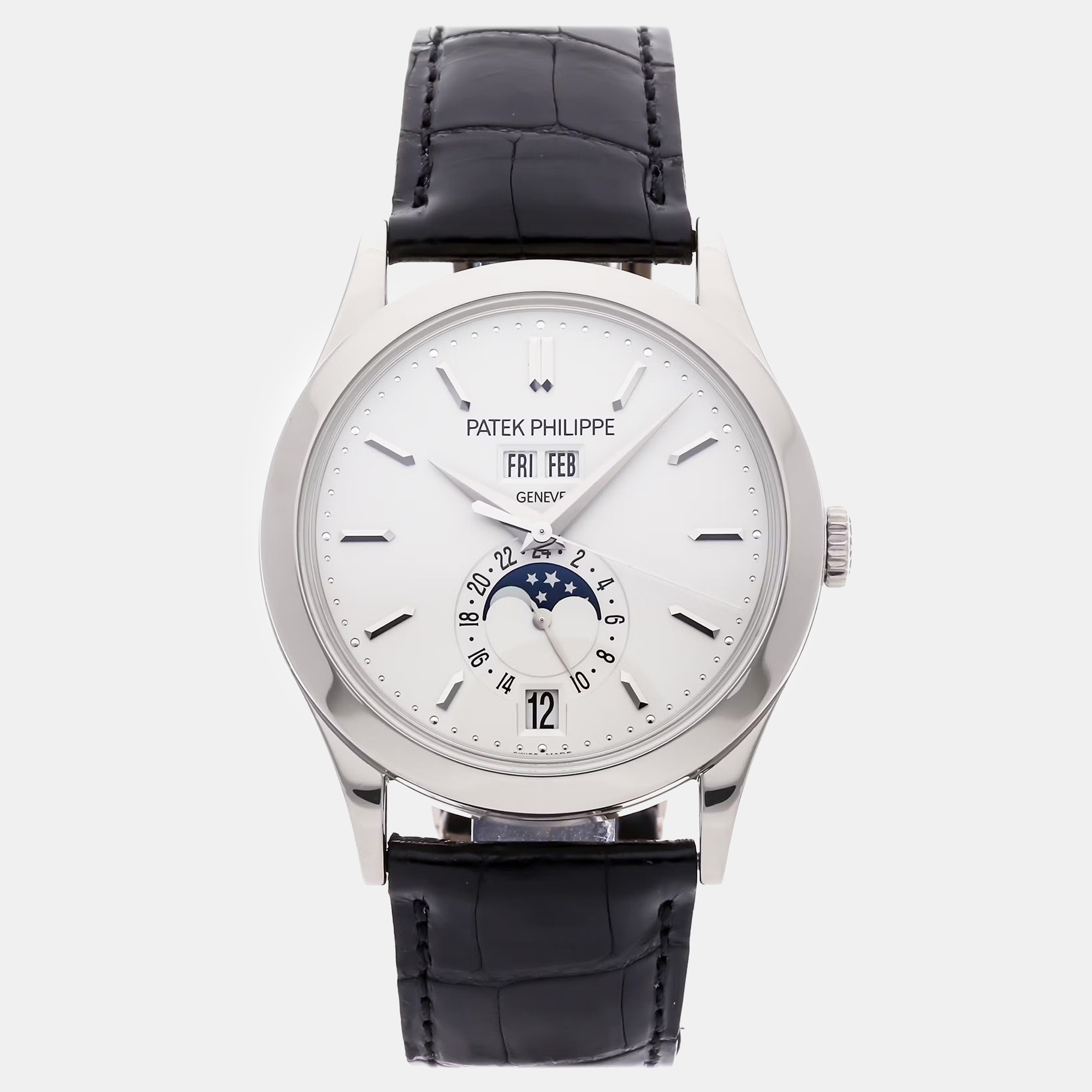 Pre-Owned Patek Philippe Complications Annual Calendar Moon Phases 5396G-011, Silver
Pre-Owned Patek Philippe Complications Annual Calendar Moon Phases 5396G-011, Silver