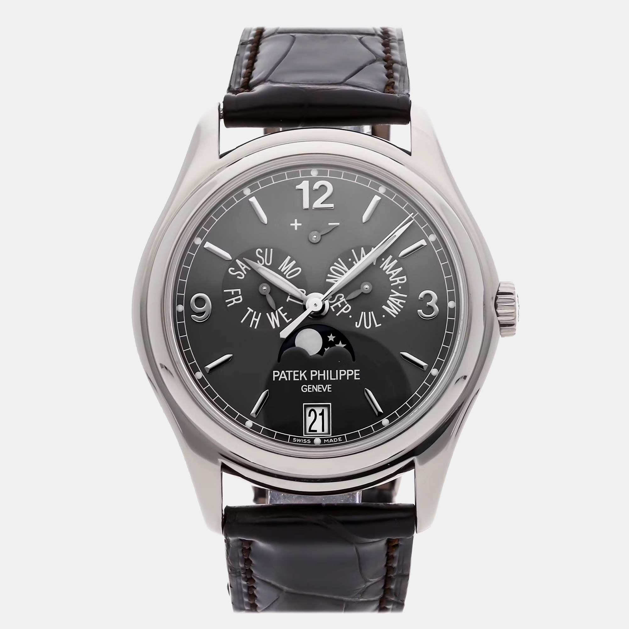 Pre-Owned Patek Philippe Complications Annual Calendar Moon Phases 5146G-010, Grey
Pre-Owned Patek Philippe Complications Annual Calendar Moon Phases 5146G-010, Grey