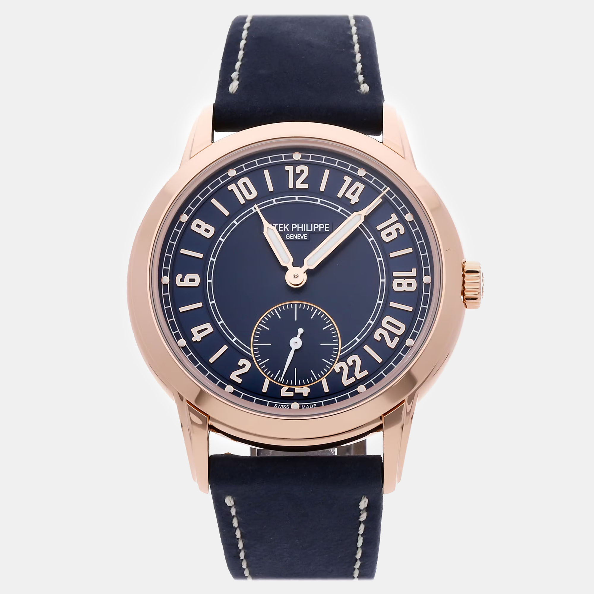 Pre-Owned Patek Philippe Complications 24-Hour Display Travel Time Men's Watch 42 mm, Blue
Pre-Owned Patek Philippe Complications 24-Hour Display Travel Time Men's Watch 42 mm, Blue