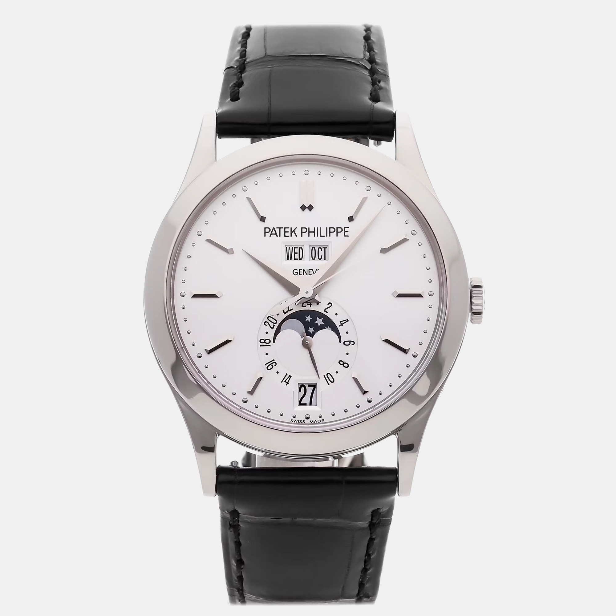 Pre-Owned Patek Philippe Complications Annual Calendar Moon Phases 5396G-011 38.5 mm, Silver
Pre-Owned Patek Philippe Complications Annual Calendar Moon Phases 5396G-011 38.5 mm, Silver