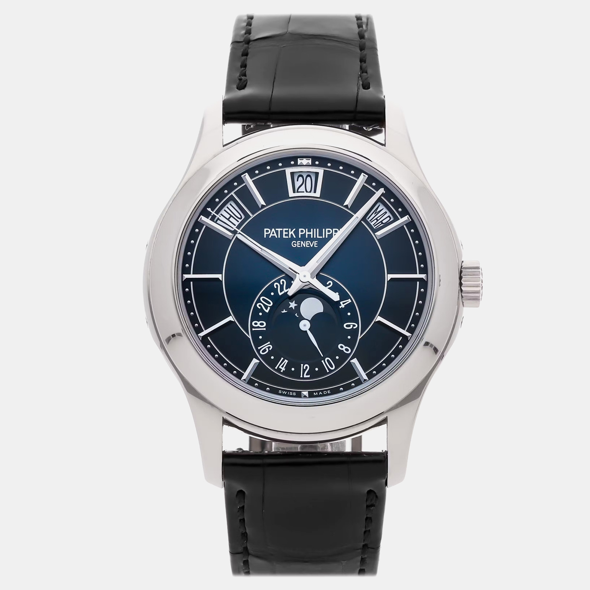 Pre-Owned Patek Philippe Complications Annual Calendar Moon Phases 5205G-013 40 mm, Black
Pre-Owned Patek Philippe Complications Annual Calendar Moon Phases 5205G-013 40 mm, Black