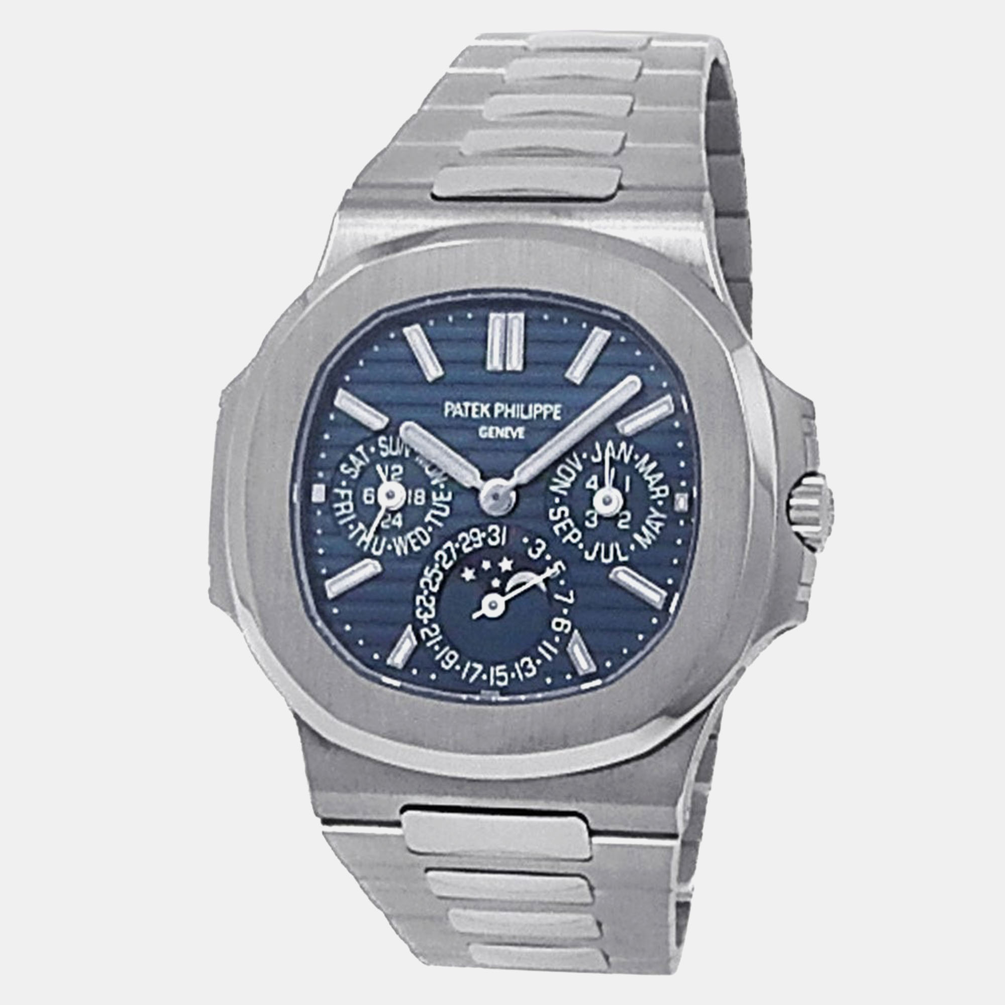 Nautilus 5740/1G-001 Automatic 18k White Gold Men's Wristwatch 40 mm - Patek Philippe - Modalova