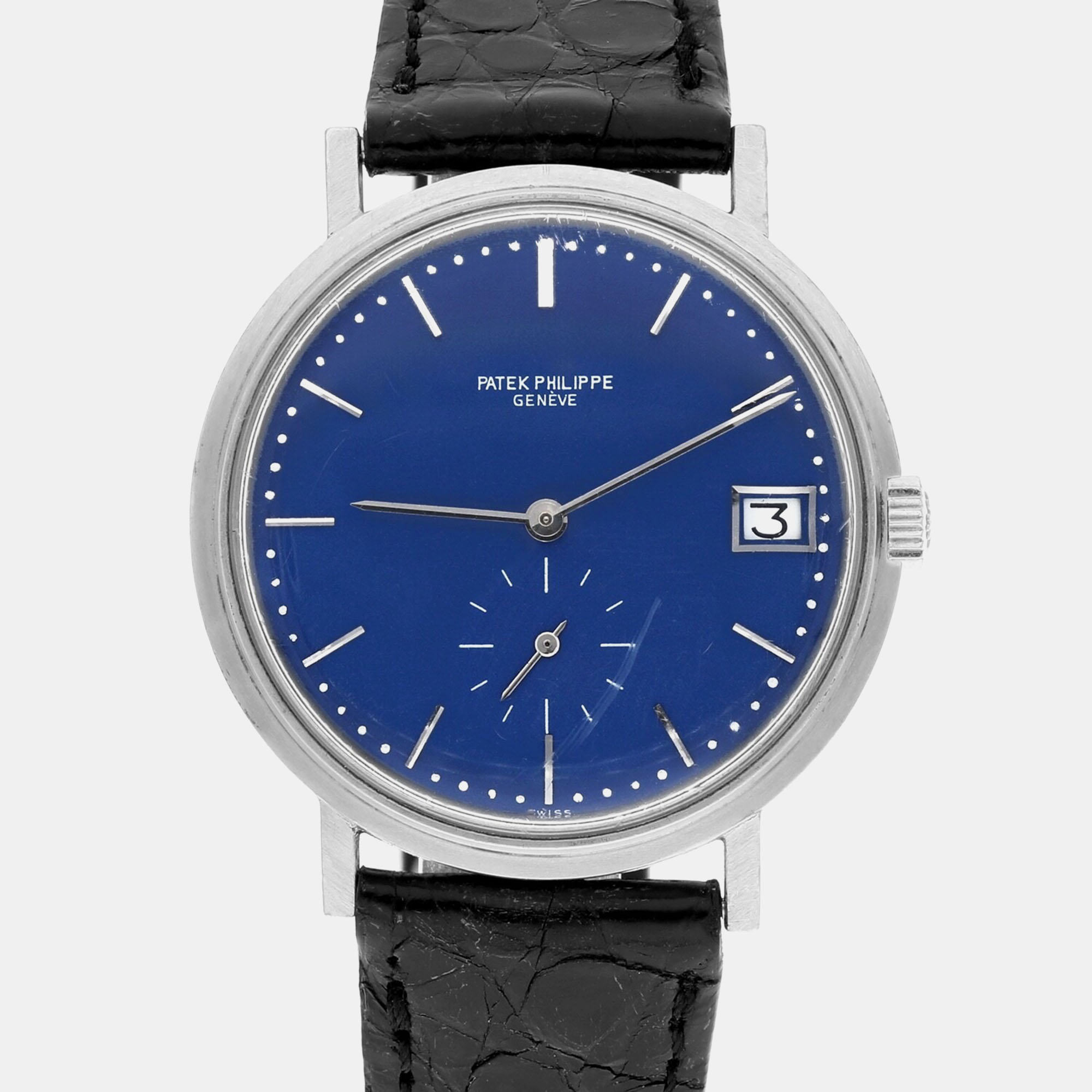 Calatrava 3445G Automatic 18k White Gold Men's Wristwatch 35 mm - Patek Philippe - Modalova