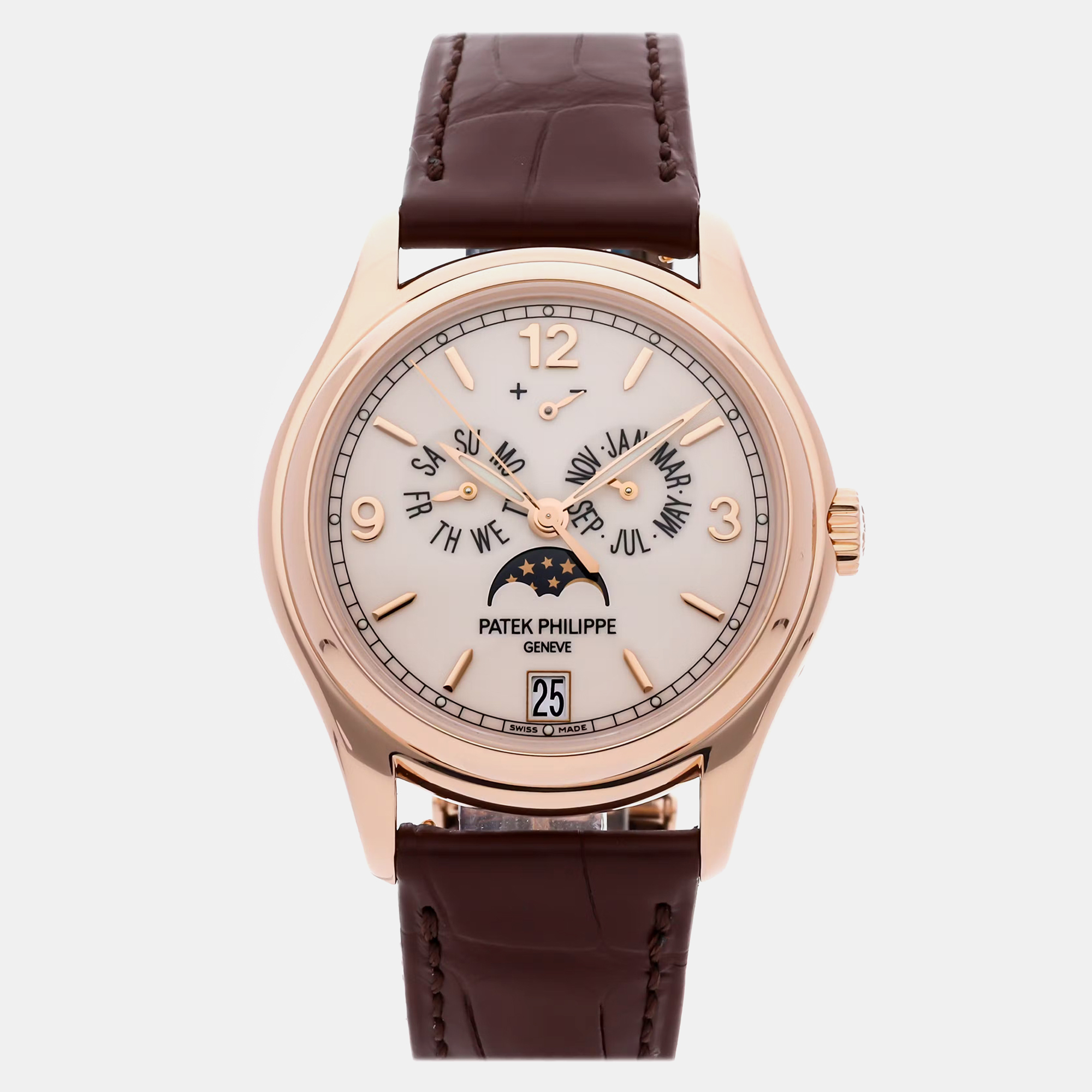 Pre-Owned Patek Philippe Complications Annual Calendar Moon Phases 5146R-001, Cream
Pre-Owned Patek Philippe Complications Annual Calendar Moon Phases 5146R-001, Cream