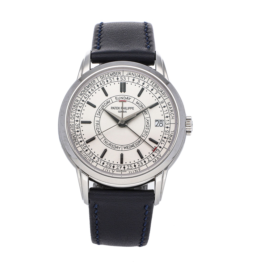 Patek Philippe Silver Stainless Steel Complications Calatrava Weekly Calendar 5212A-001 Men's Wristwatch 40 MM