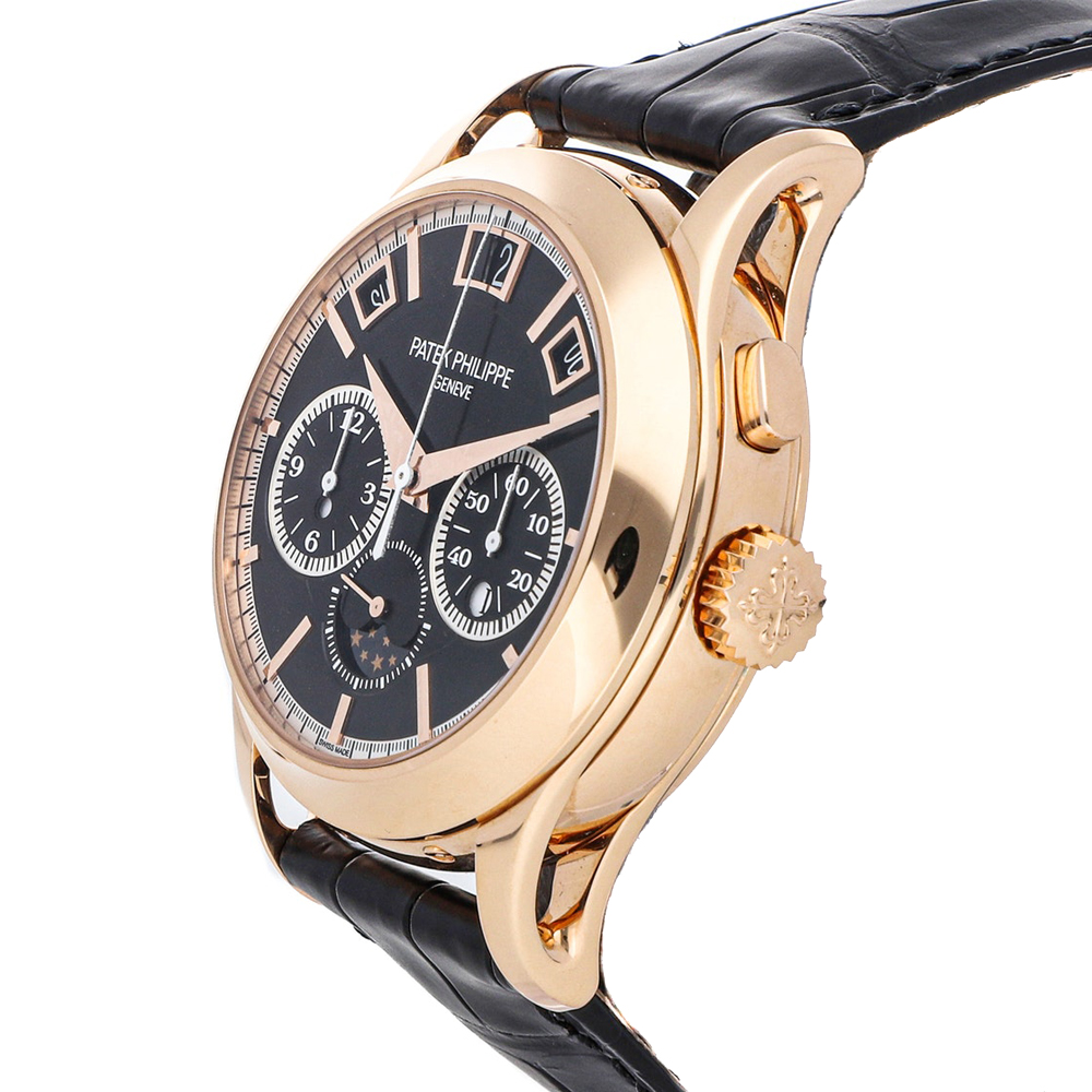 Patek Philippe Black 18K Rose Gold Grand Complications Minute Repeater Chronograph Perpetual Calendar 5208R-001 Men's Wristwatch 42 MM
Patek Philippe Black 18K Rose Gold Grand Complications Minute Repeater Chronograph Perpetual Calendar 5208R-001 Men's Wristwatch 42 MM