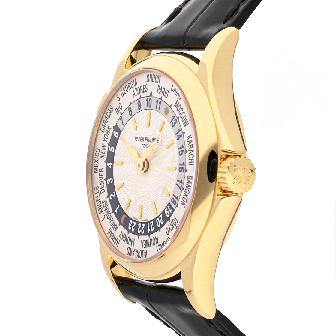 Patek Philippe Silver 18k Yellow Gold Complications World Time 5110J-001 Men's Wristwatch 37 MM
Patek Philippe Silver 18k Yellow Gold Complications World Time 5110J-001 Men's Wristwatch 37 MM