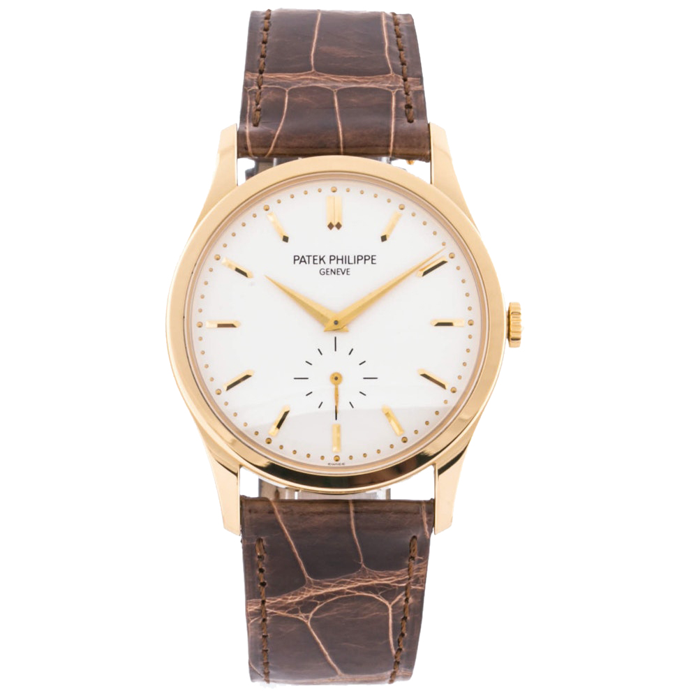 Patek Philippe Silver 18k Yellow Gold Calatrava 5196J-001 Men's Wristwatch 37 MM