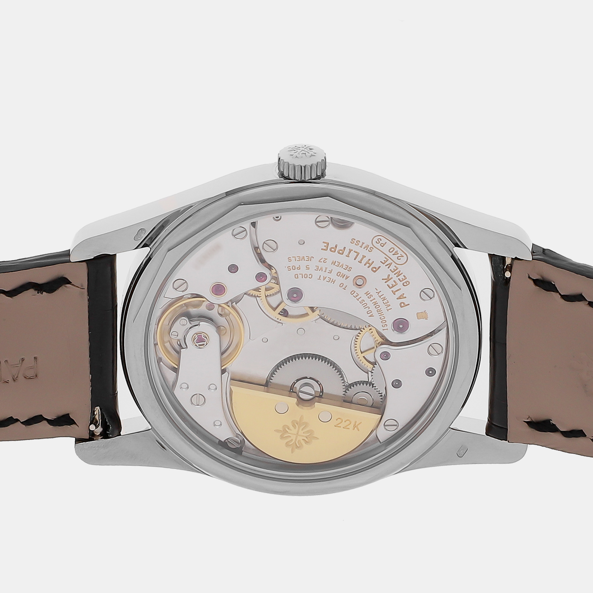 Patek Philippe Black 18k White Gold Calatrava 5000G Automatic Men's Wristwatch 34 Mm
