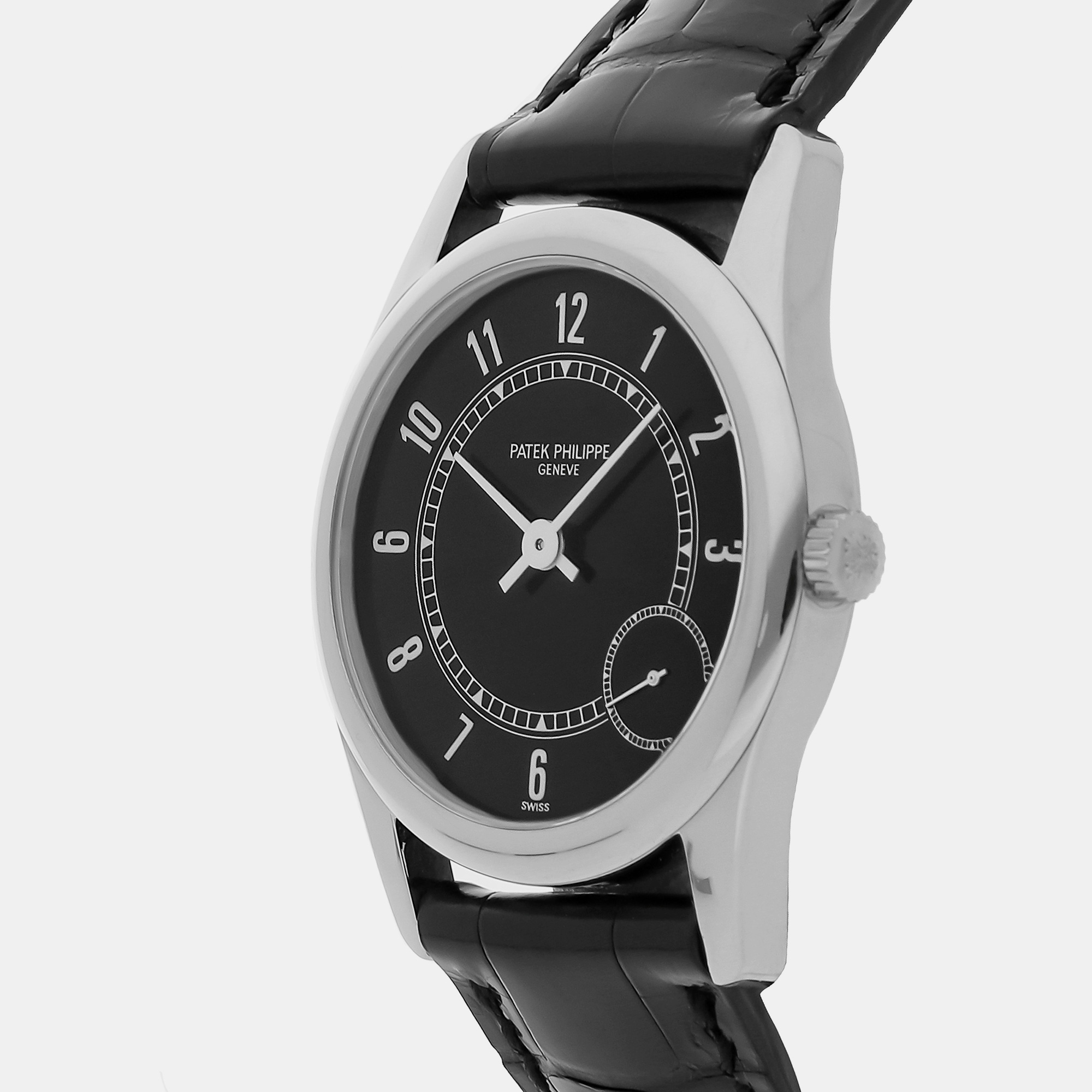 Patek Philippe Black 18k White Gold Calatrava 5000G Automatic Men's Wristwatch 34 Mm