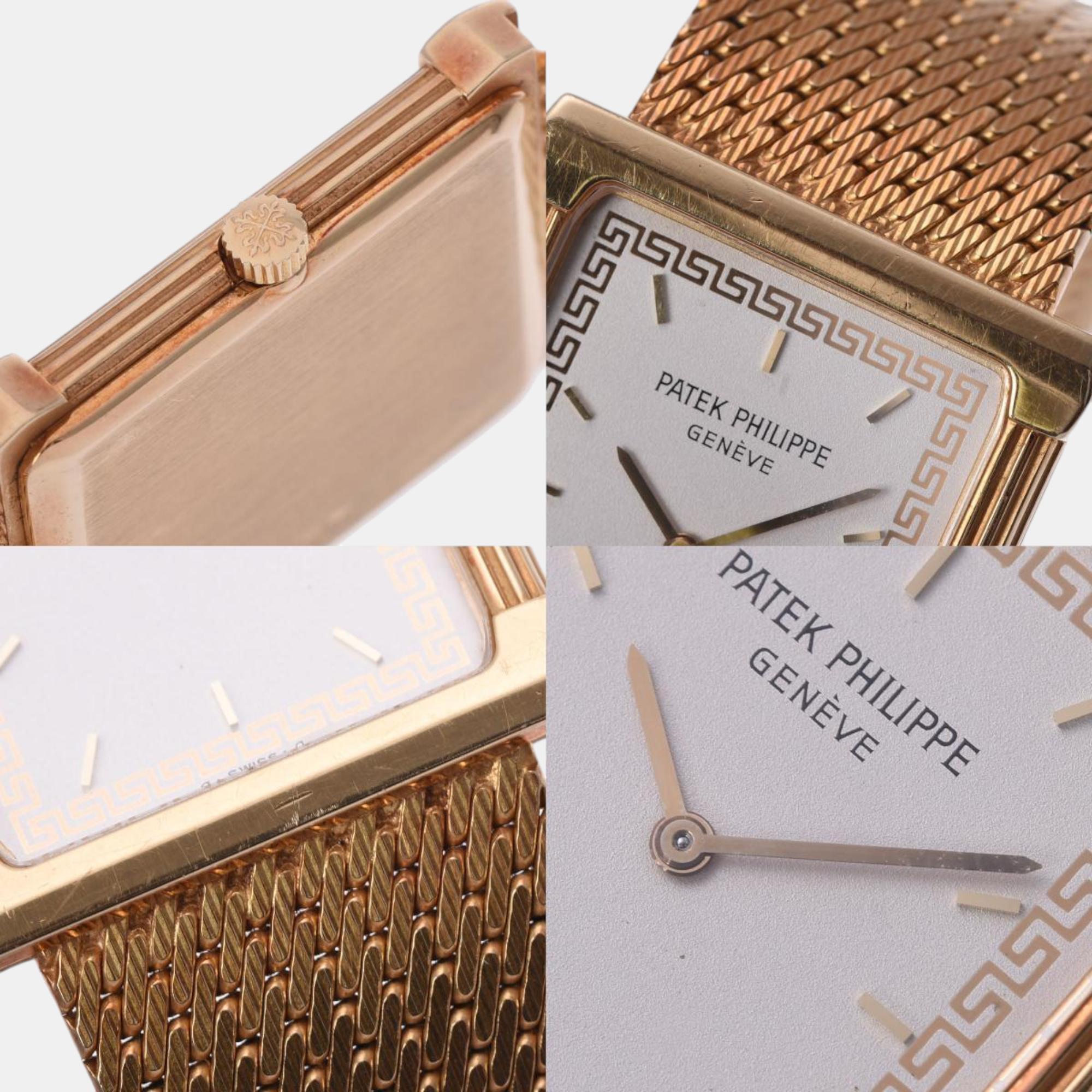 Patek Philippe White 18k Yellow Gold 3775/1 Manual Winding Men's Wristwatch 25 Mm