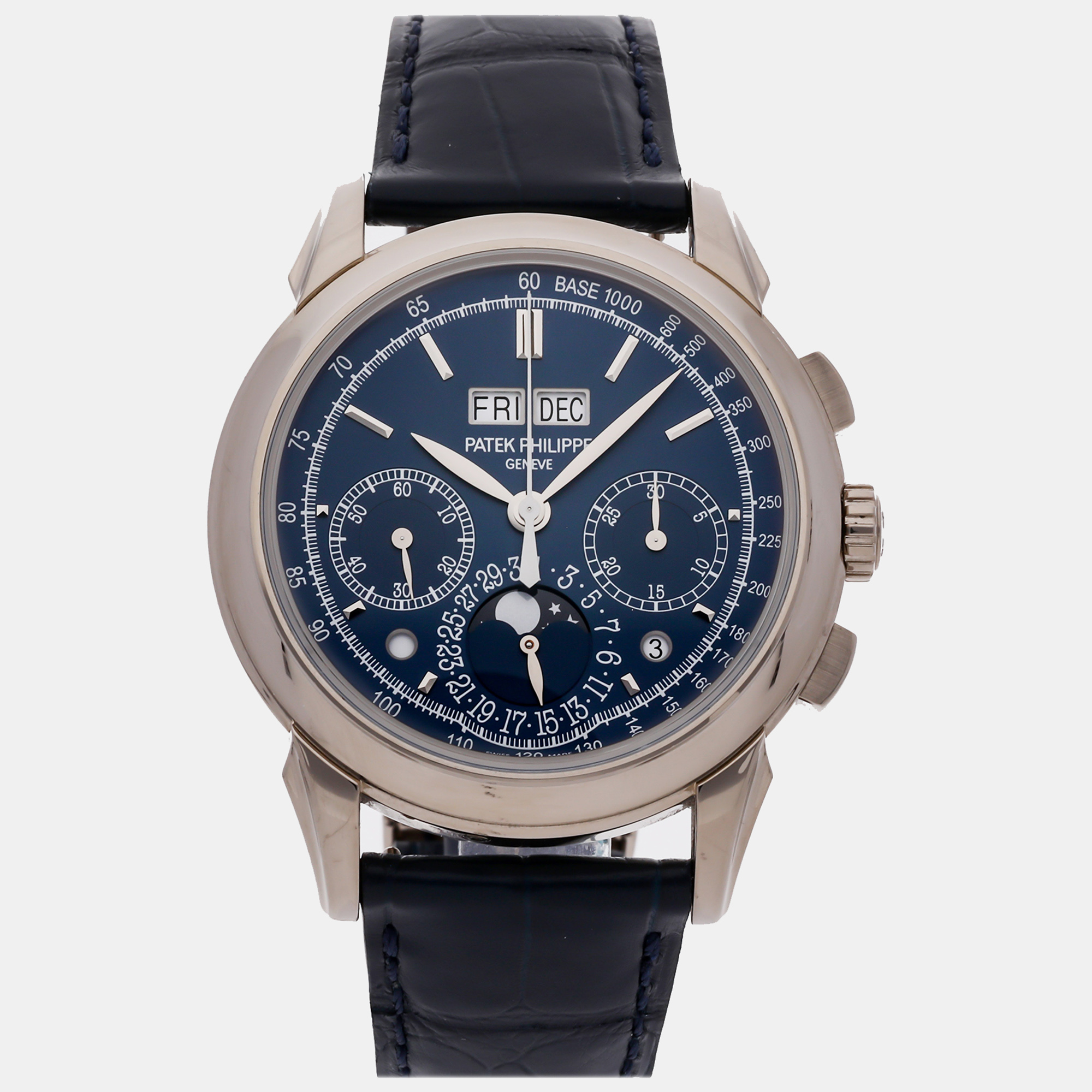 Patek philippe blue 18k white gold grand complications 5270g-014 manual wind men's wristwatch 41 mm