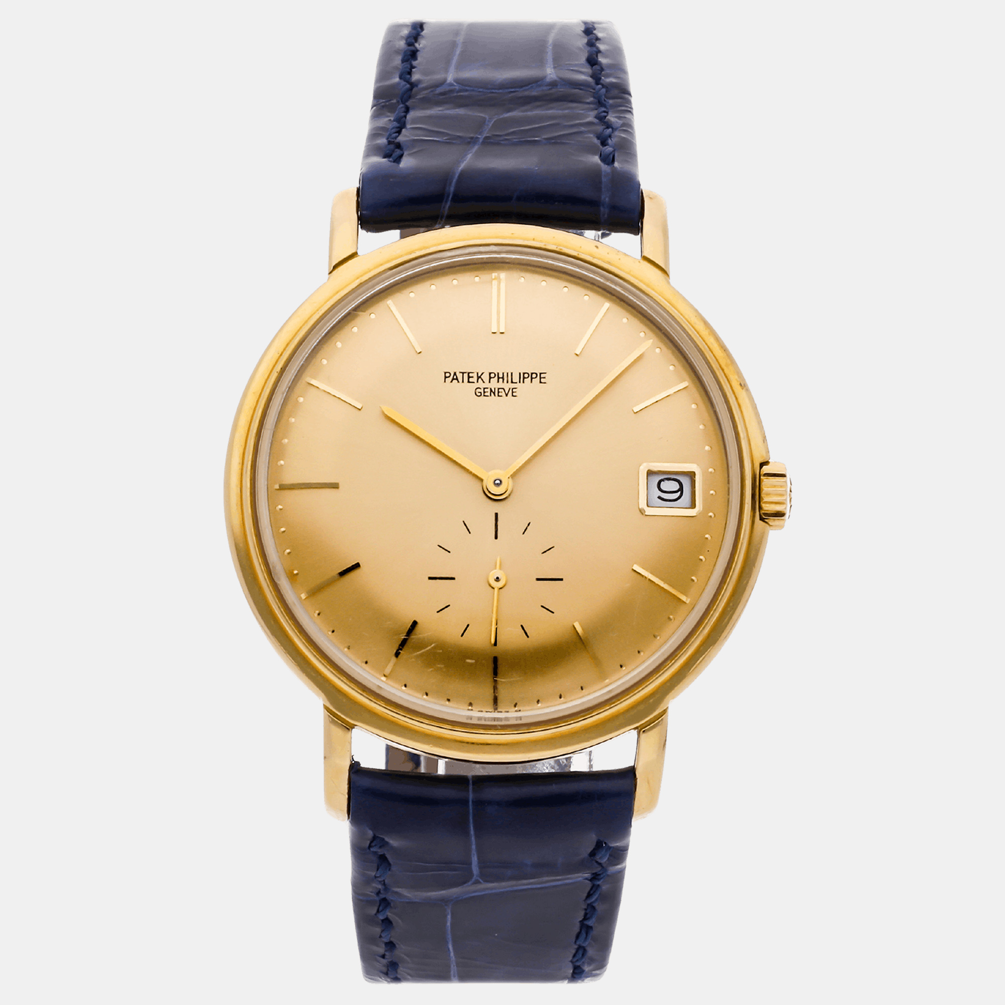 Patek philippe champagne 18k yellow gold calatrava 3445/j automatic men's wristwatch 35 mm