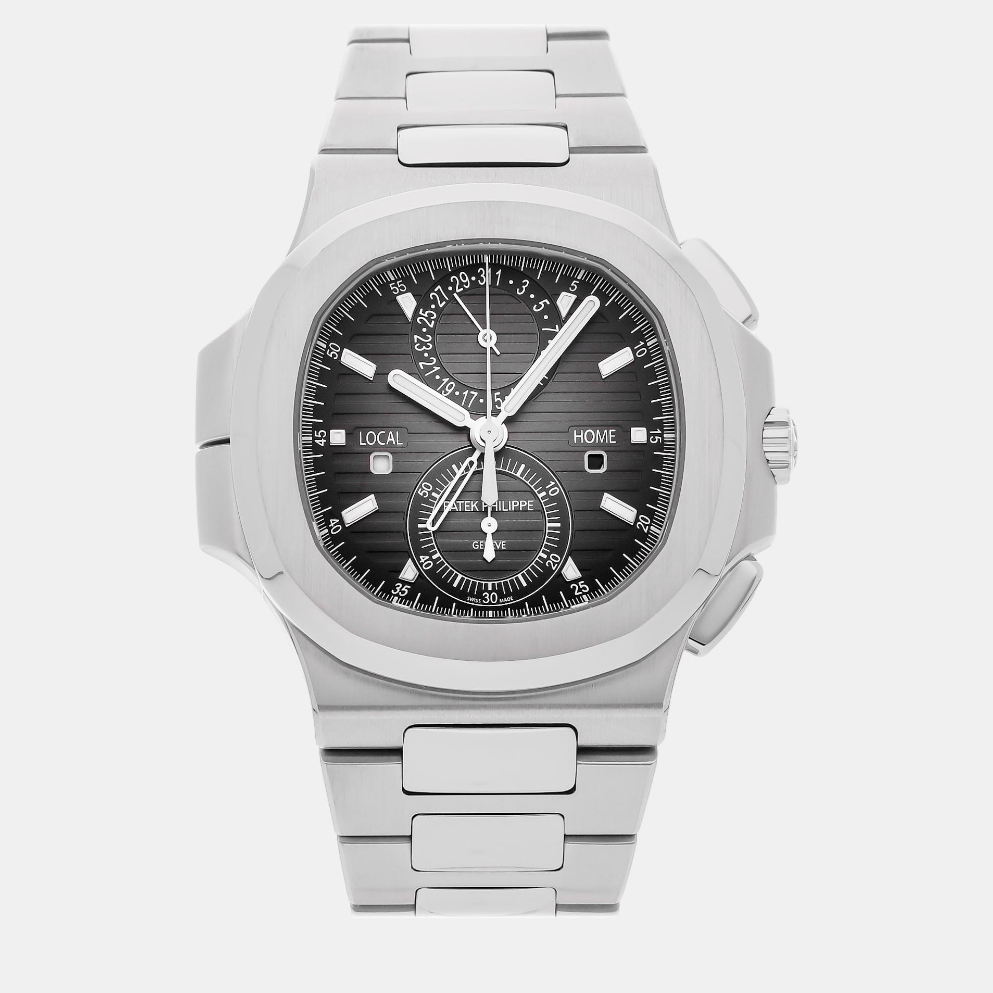 Patek philippe black stainless steel nautilus 5990/1a-001 automatic men's wristwatch 40 mm