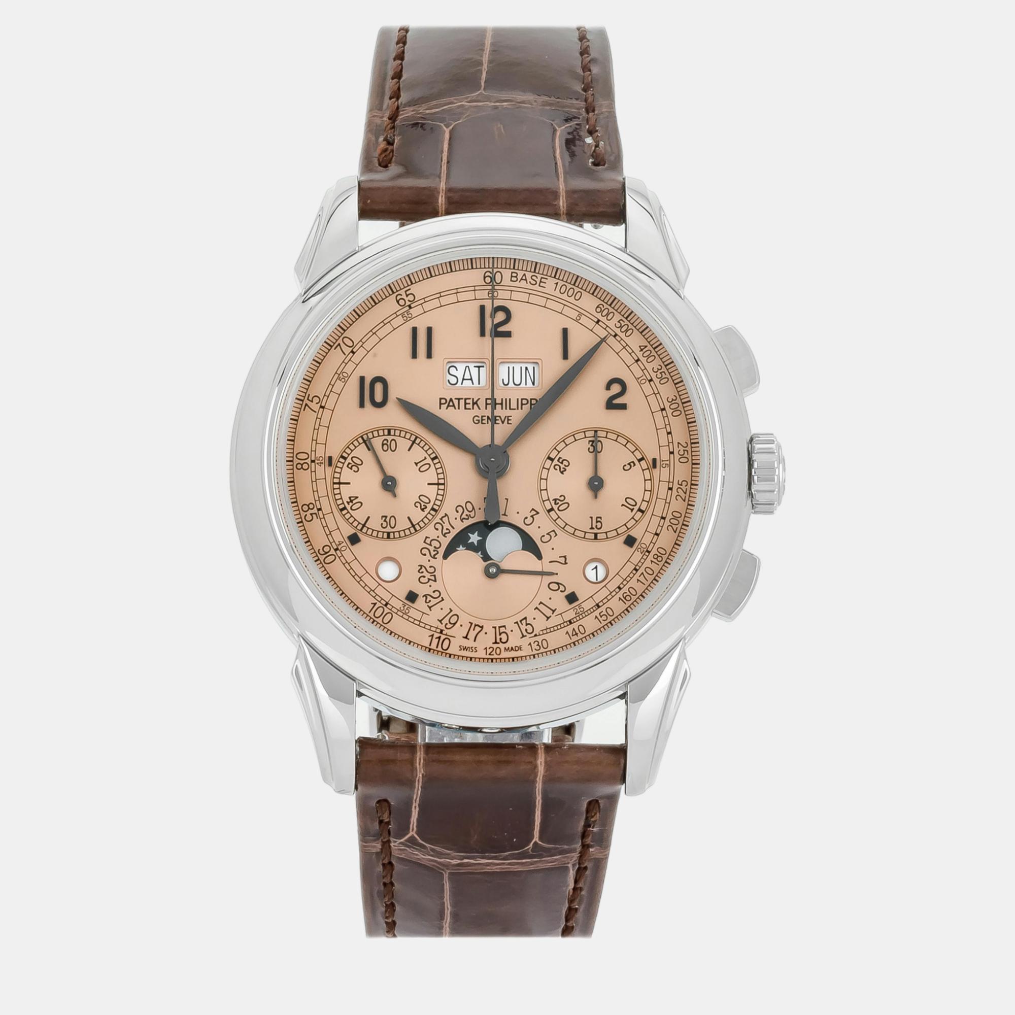 Patek philippe salmon platinum grand complications manual winding men's wristwatch 41 mm
