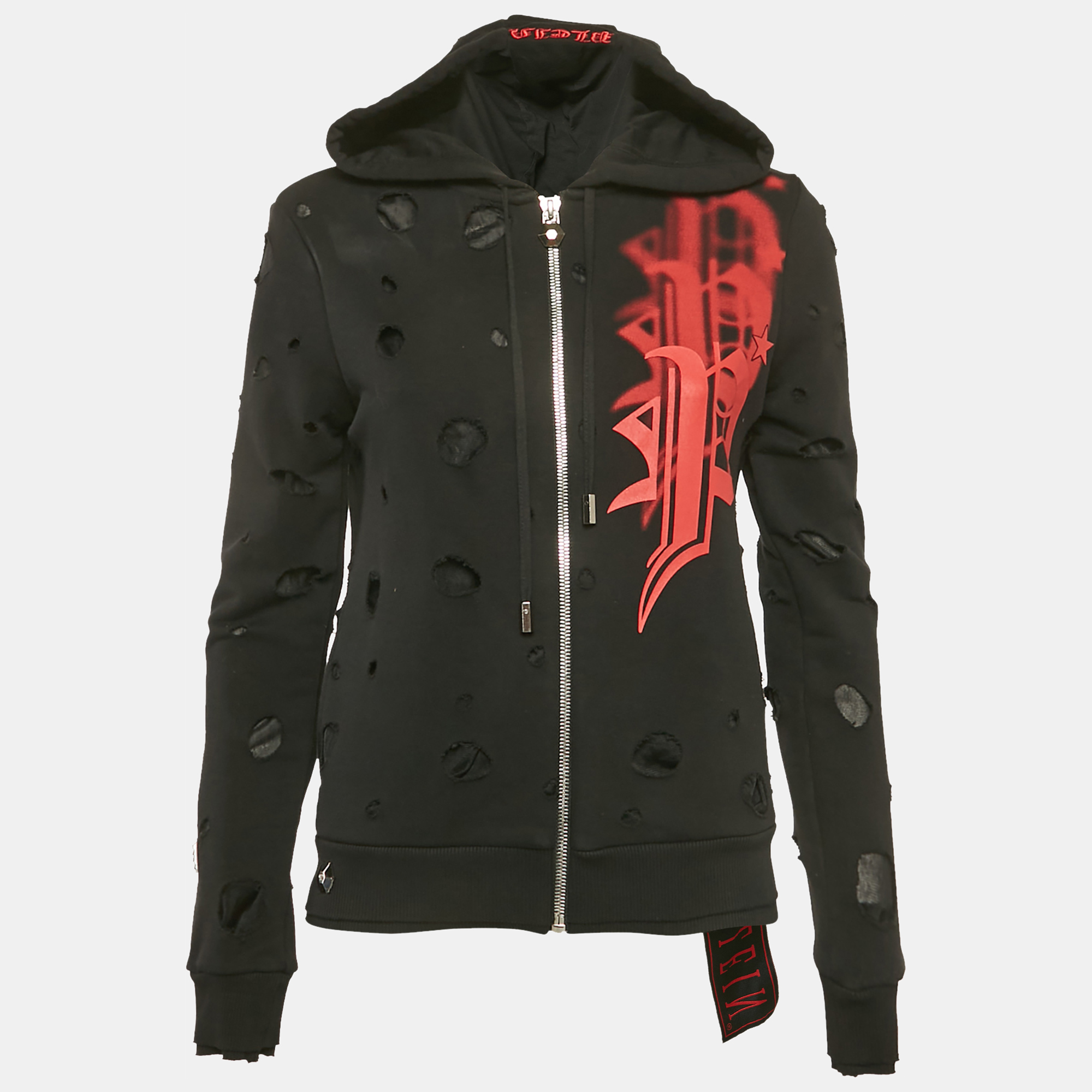 Phillipp Plein Fucking Fresh Black Distressed Front Zip Hoodie XS
Phillipp Plein Fucking Fresh Black Distressed Front Zip Hoodie XS