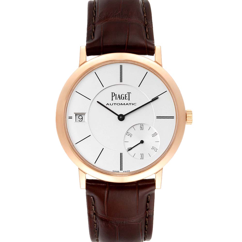 Piaget Silver 18K Rose Gold Altiplano Ultra-Thin Automatic GOA38131 Men's Wristwatch 40 MM
