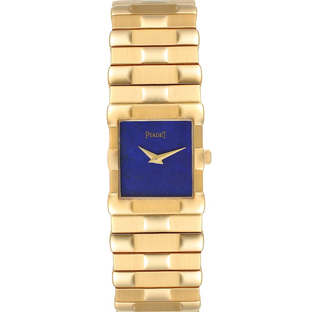 Piaget Blue Lapis Lazuli 18K Yellow Gold Quartz 81301 Men's Wristwatch 22 MM
