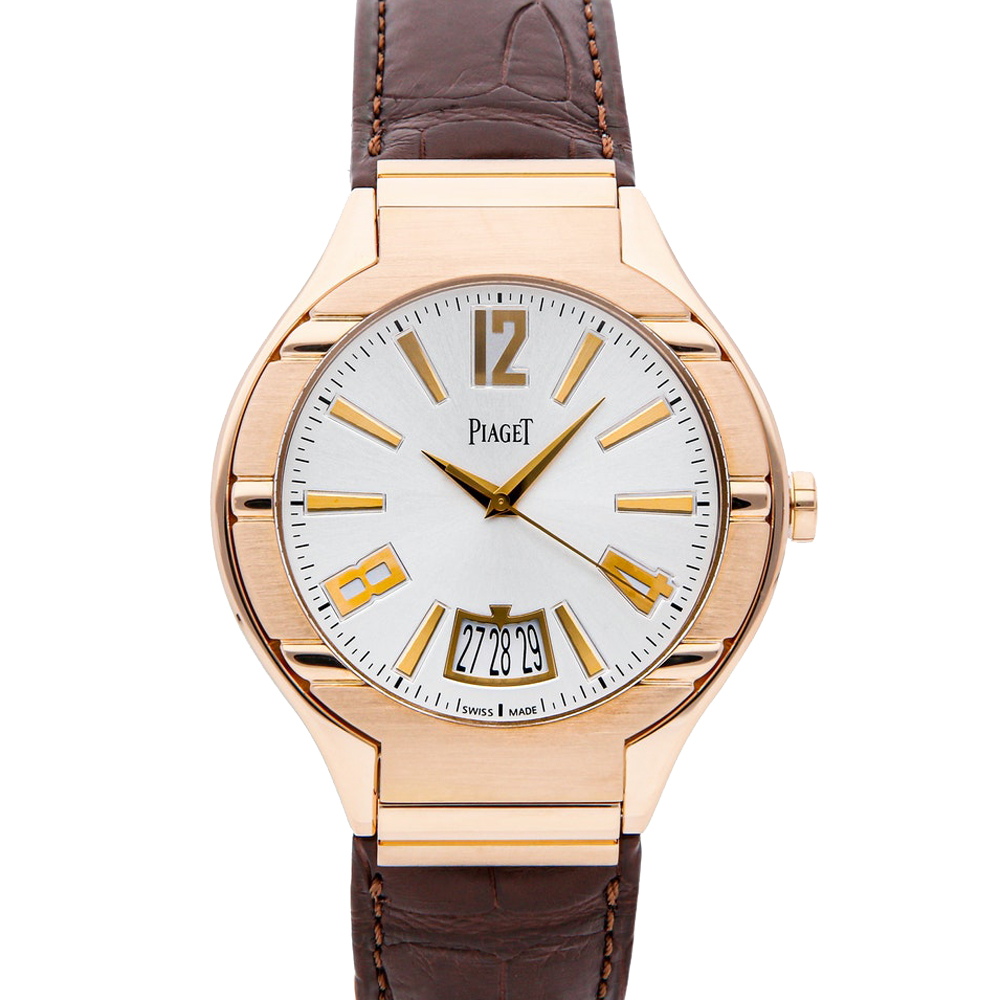 Piaget Silver 18K Rose Gold Polo G0A31149 Men's Wristwatch 43 MM