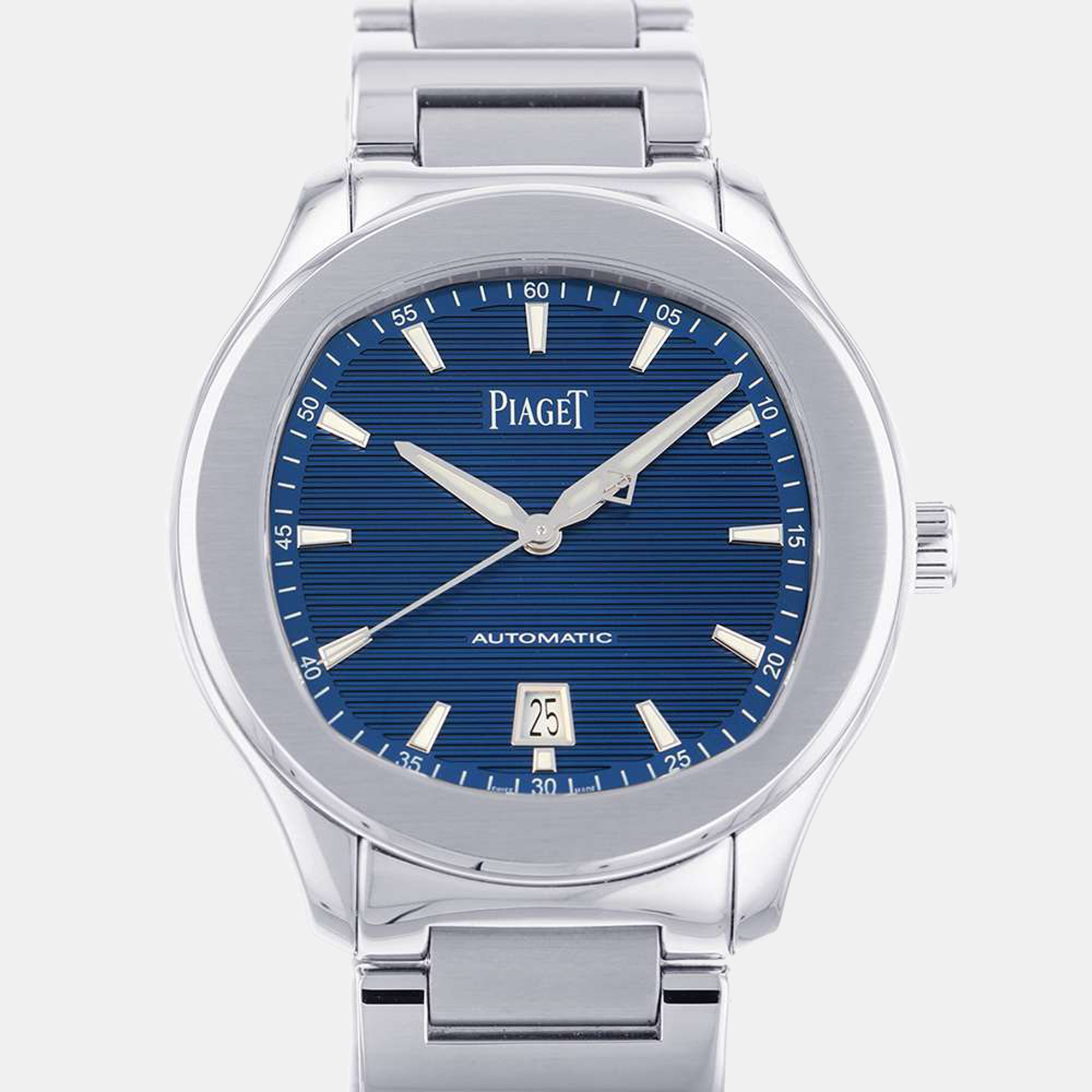 Piaget Blue Stainless Steel Polo G0A41002 Men's Wristwatch 42 Mm