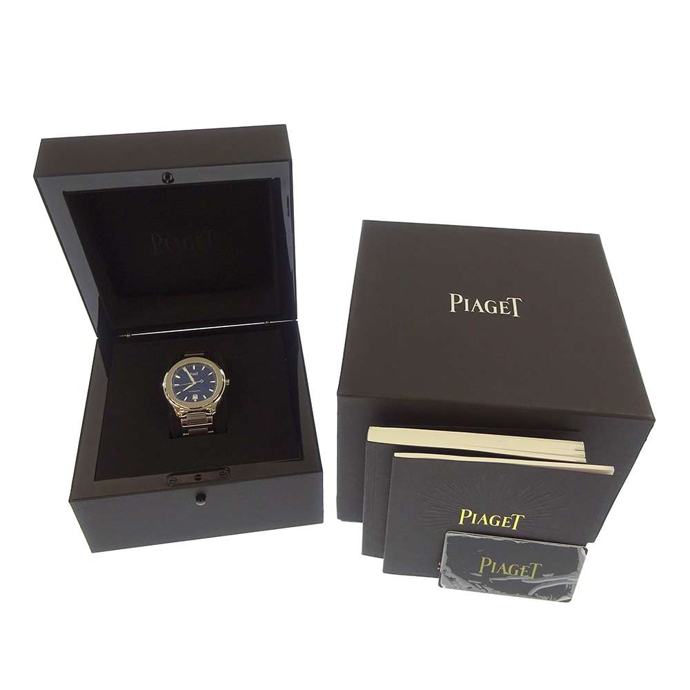 Piaget Blue Stainless Steel Polo G0A41002 Men's Wristwatch 42 Mm