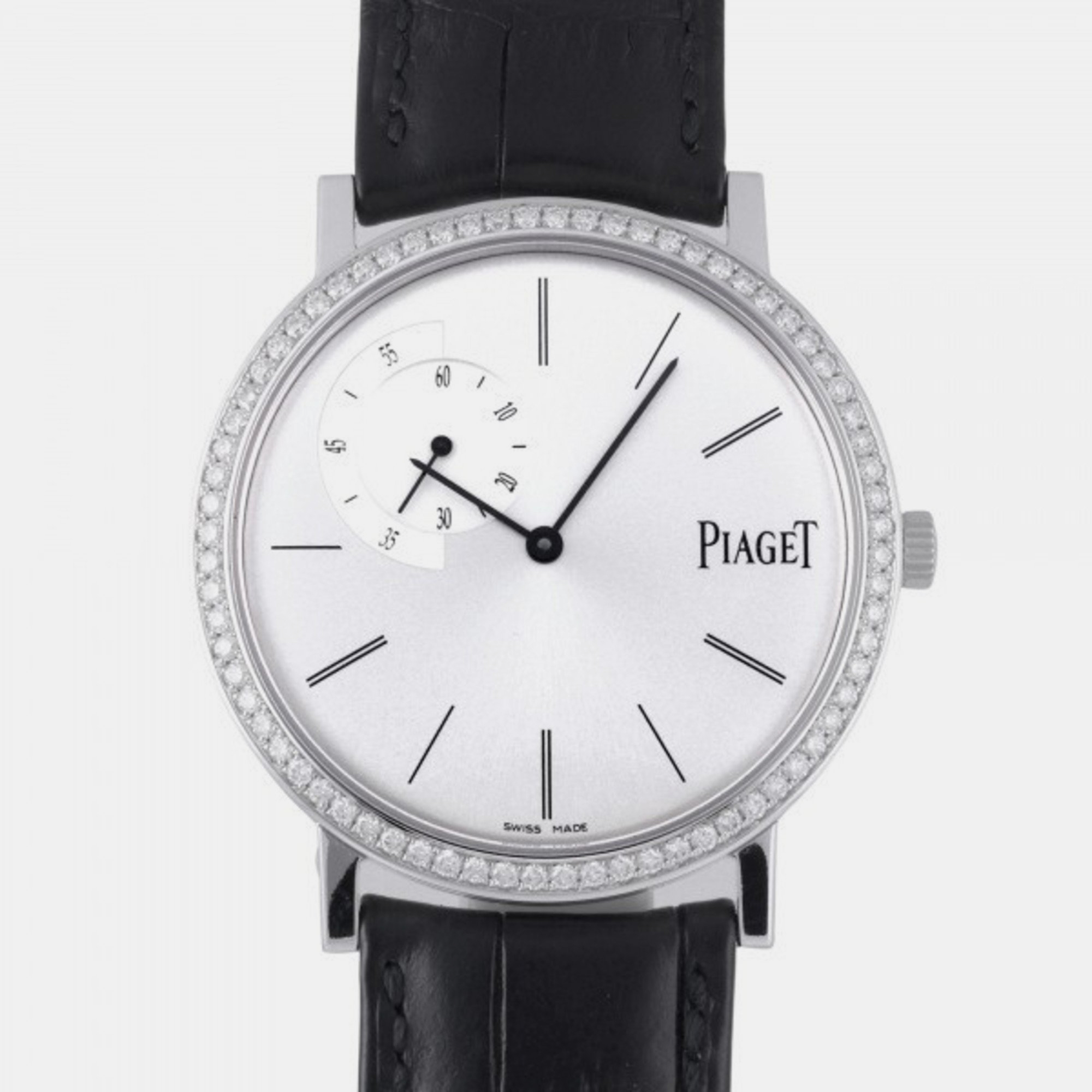 Piaget White 18k White Gold Altiplano GOA35118 Manual Winding Men's Wristwatch 40 Mm