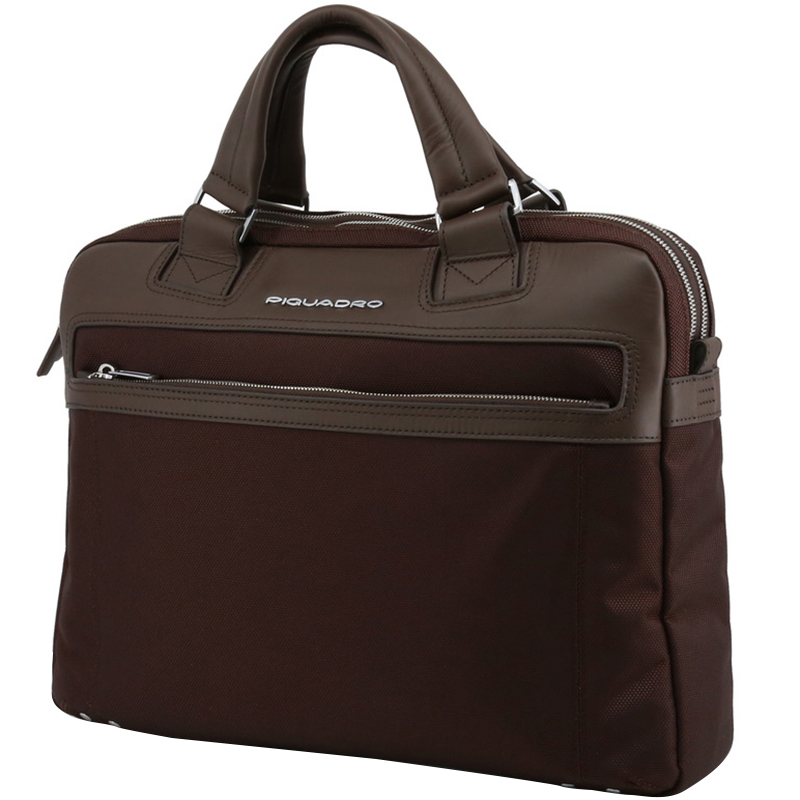 

Piquadro Brown Synthetic Fabric and Leather Briefcase