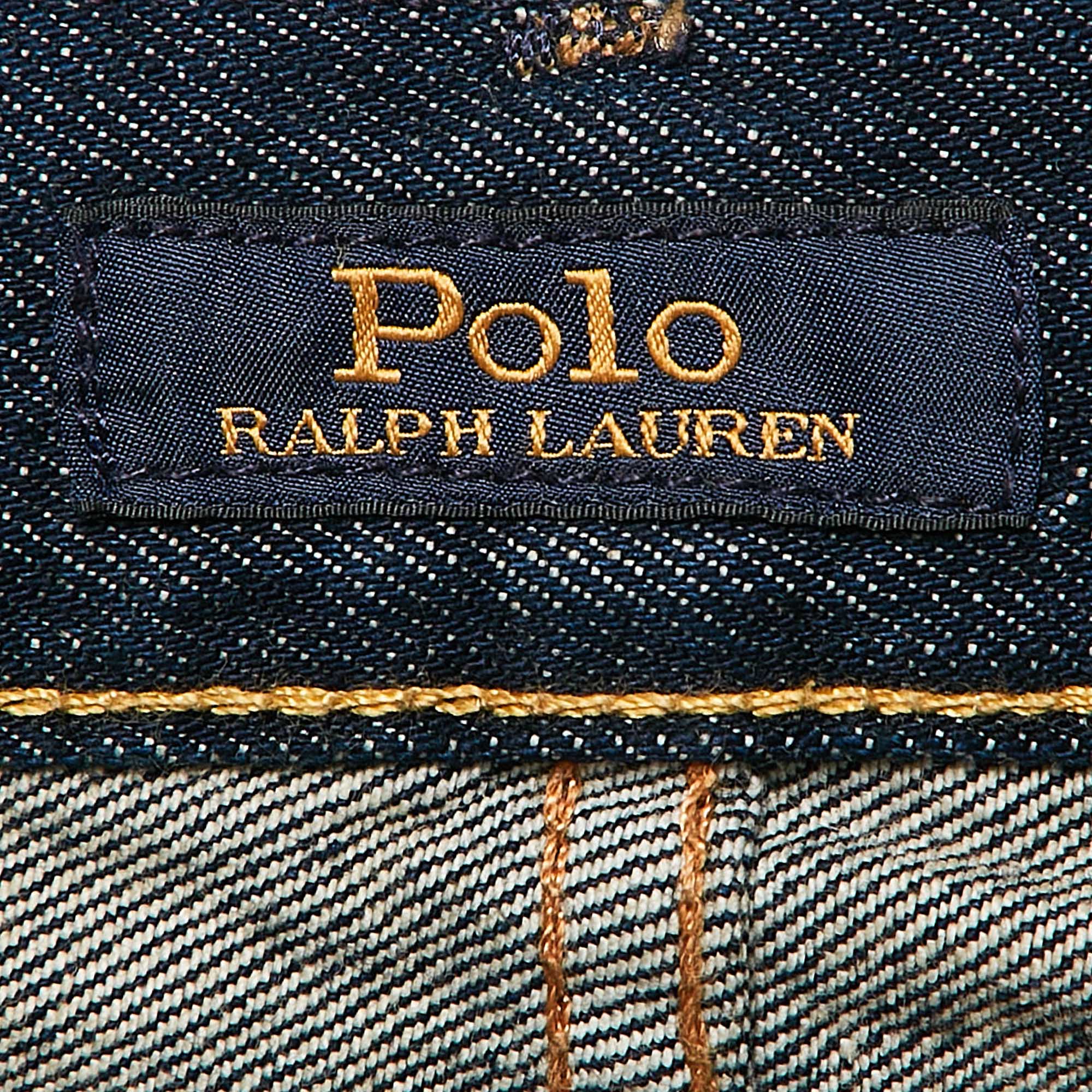 Polo Ralph Lauren Blue Denim Hampton Relax Fit Straight Jeans XXL Waist 38