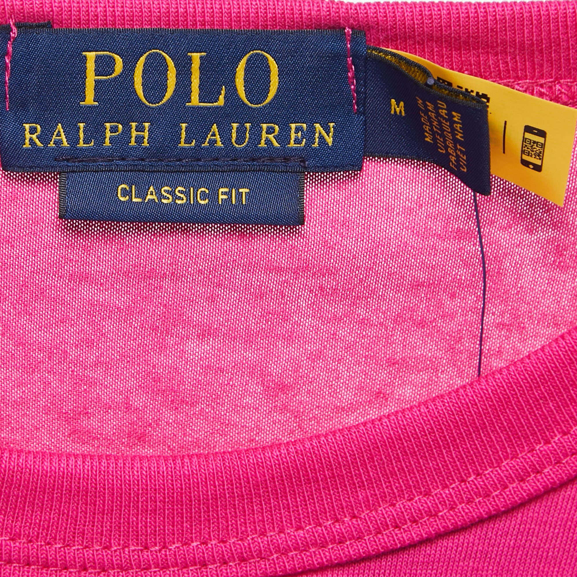 Polo Ralph Lauren Pink/Blue Cotton Crew Neck Full Sleeve T-Shirt M