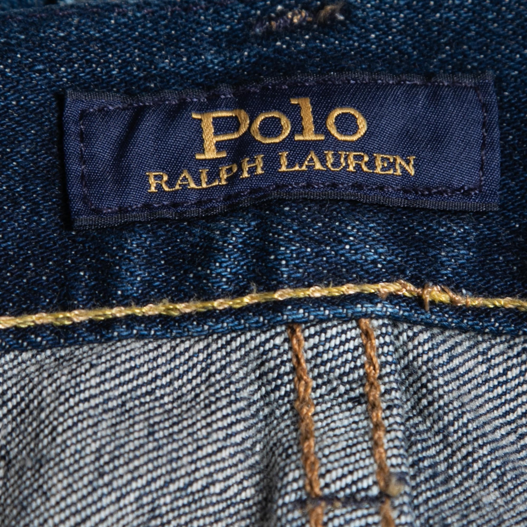 Polo Ralph Lauren Navy Blue Denim Varick Slim Straight Jeans L