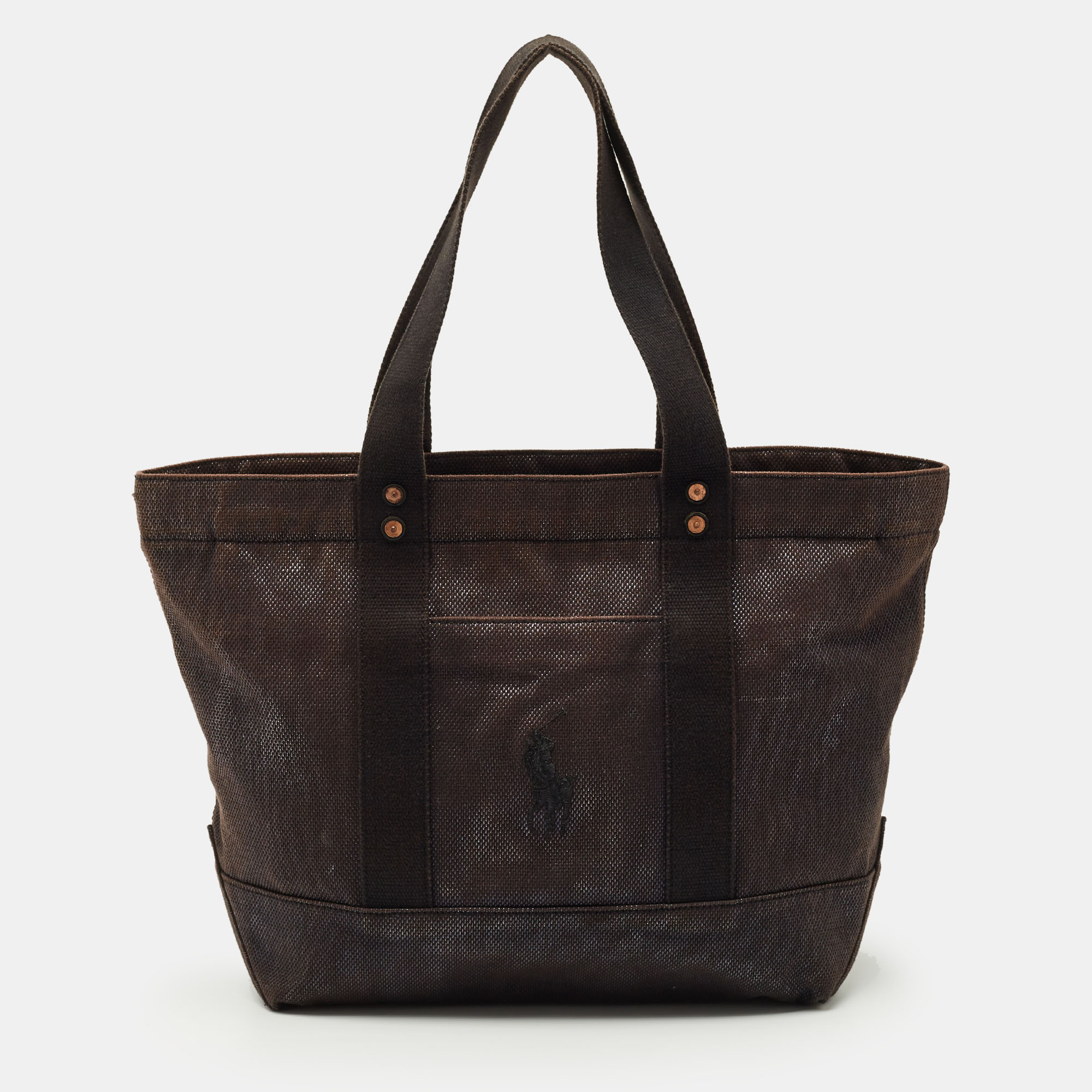 Polo Ralph Lauren Metallic Canvas Big Pony Tote - Polo Ralph Lauren - Modalova