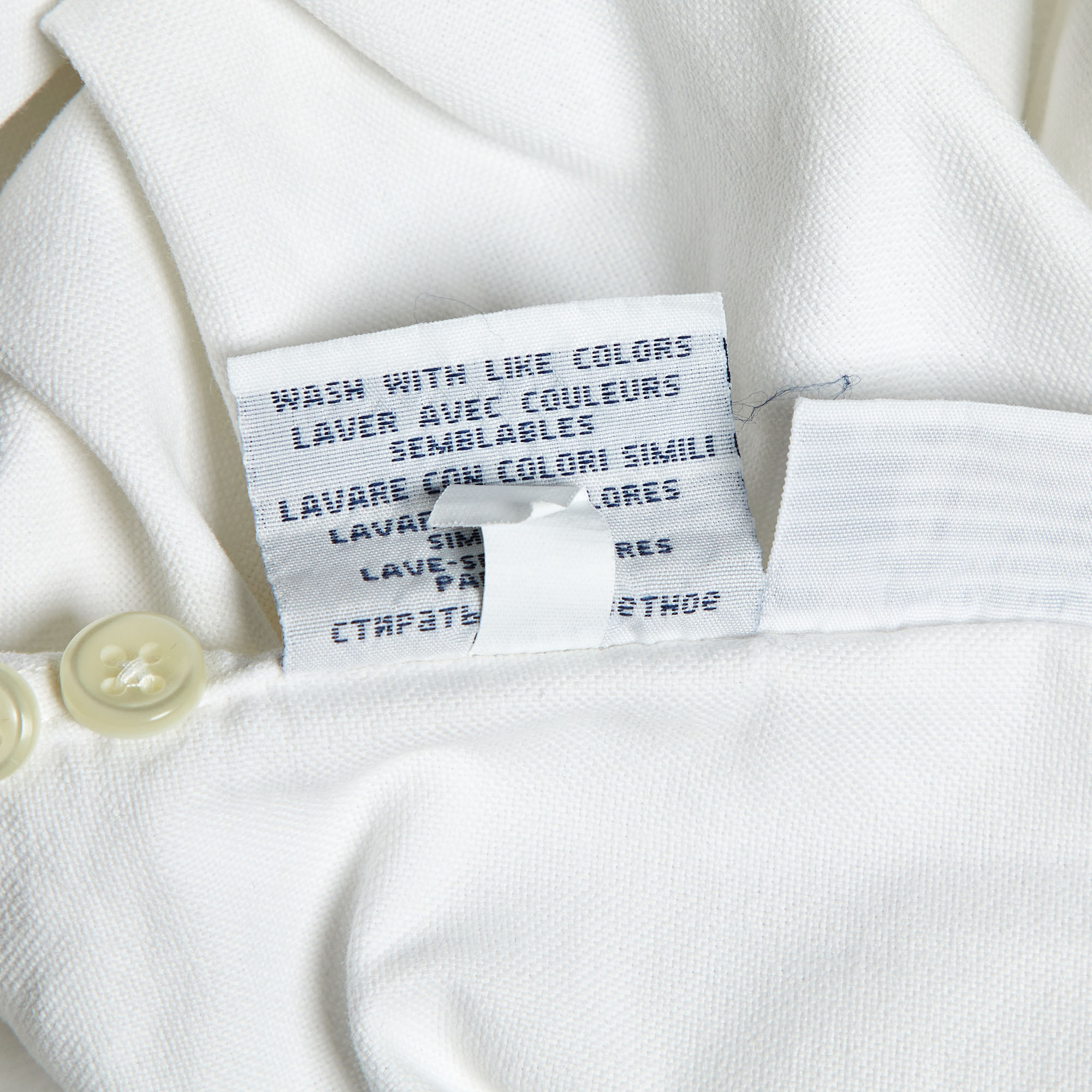 Polo Ralph Lauren White Cotton Custom Fit Button Down Shirt M