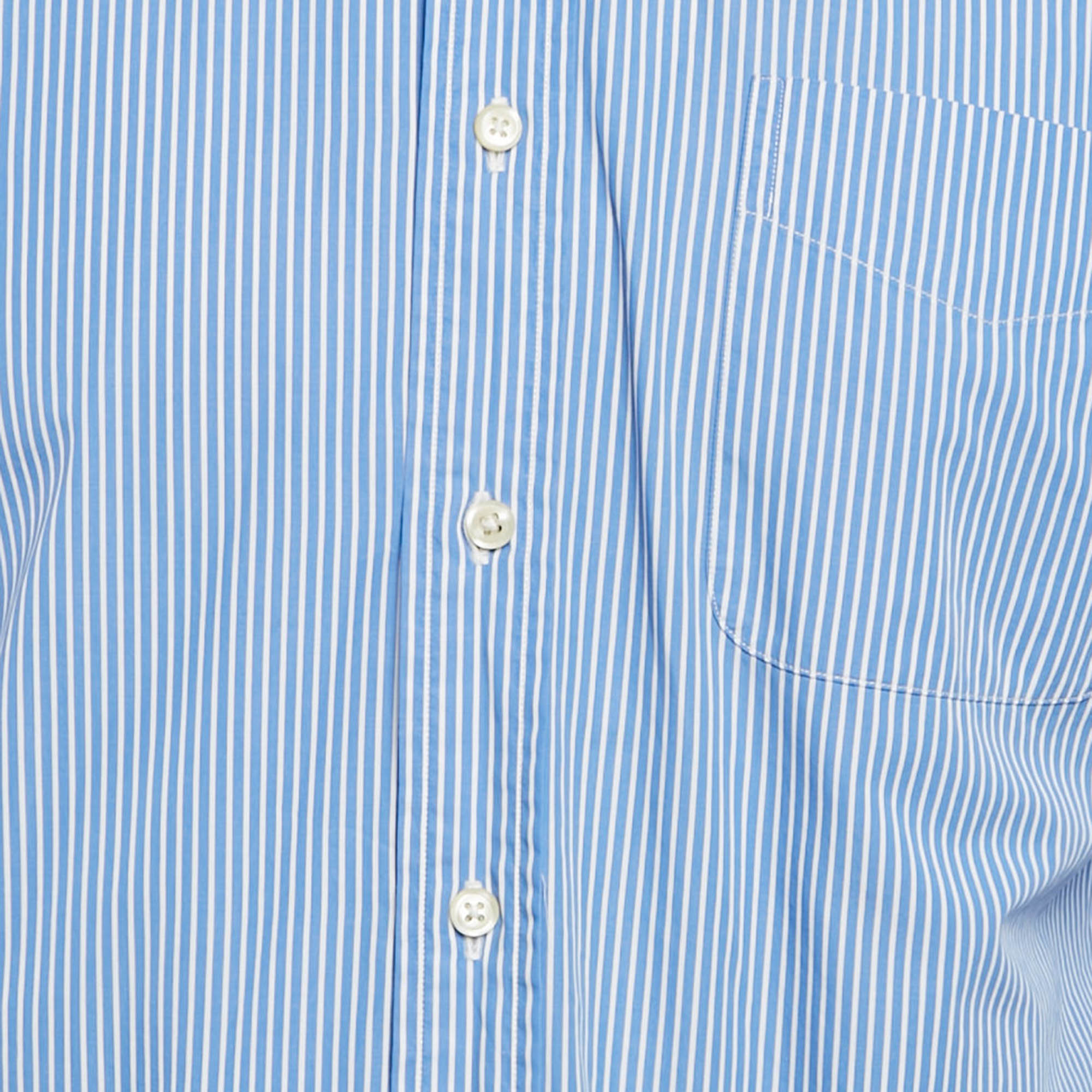 Polo Ralph Lauren Blue Striped Cotton Slim Fit Shirt L