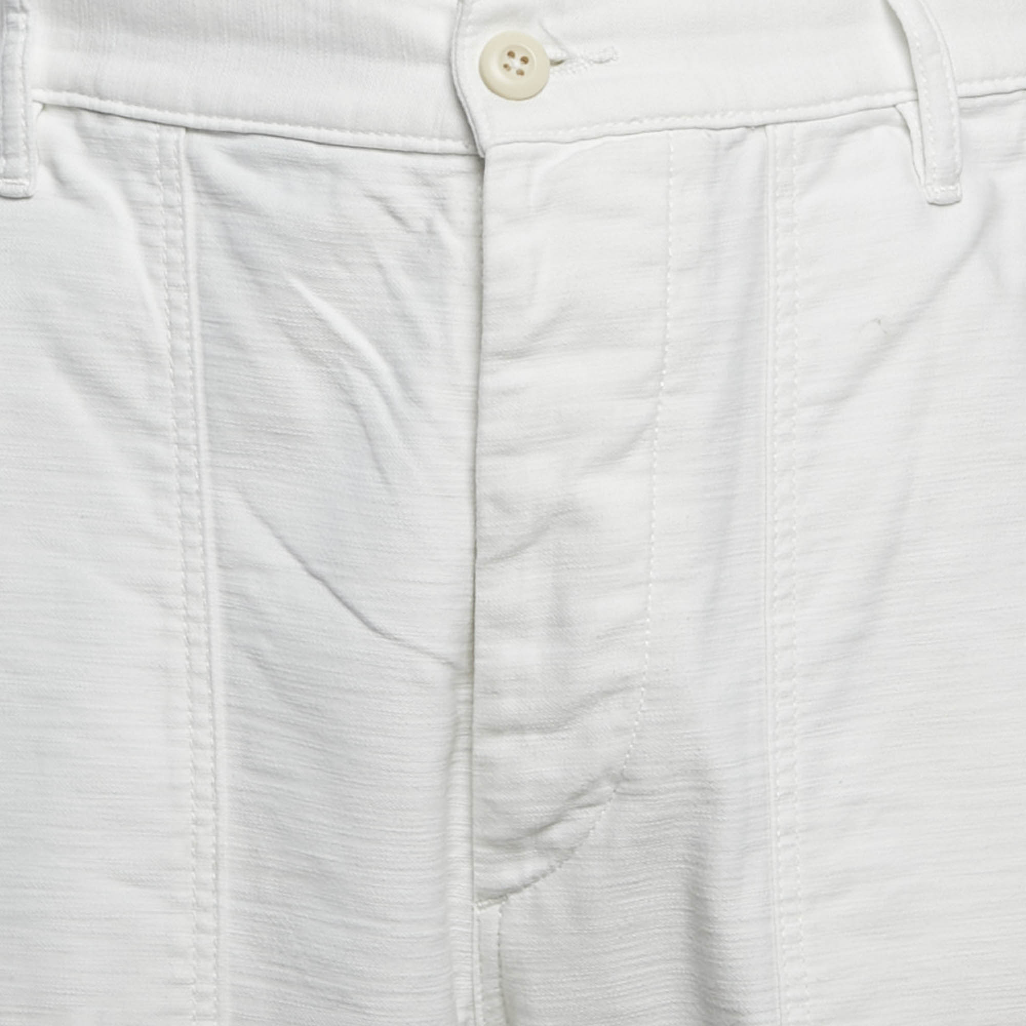 Polo Ralph Lauren White Cotton Straight Leg Trousers M