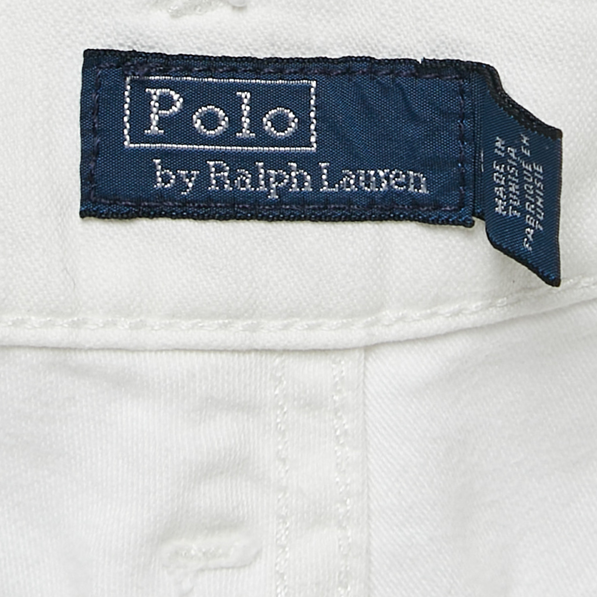 Polo Ralph Lauren White Cotton Straight Leg Trousers M