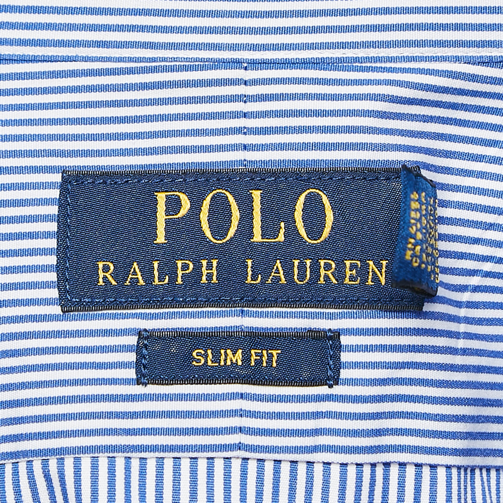 Polo Ralph Lauren Blue Striped Cotton Slim Fit Shirt XL