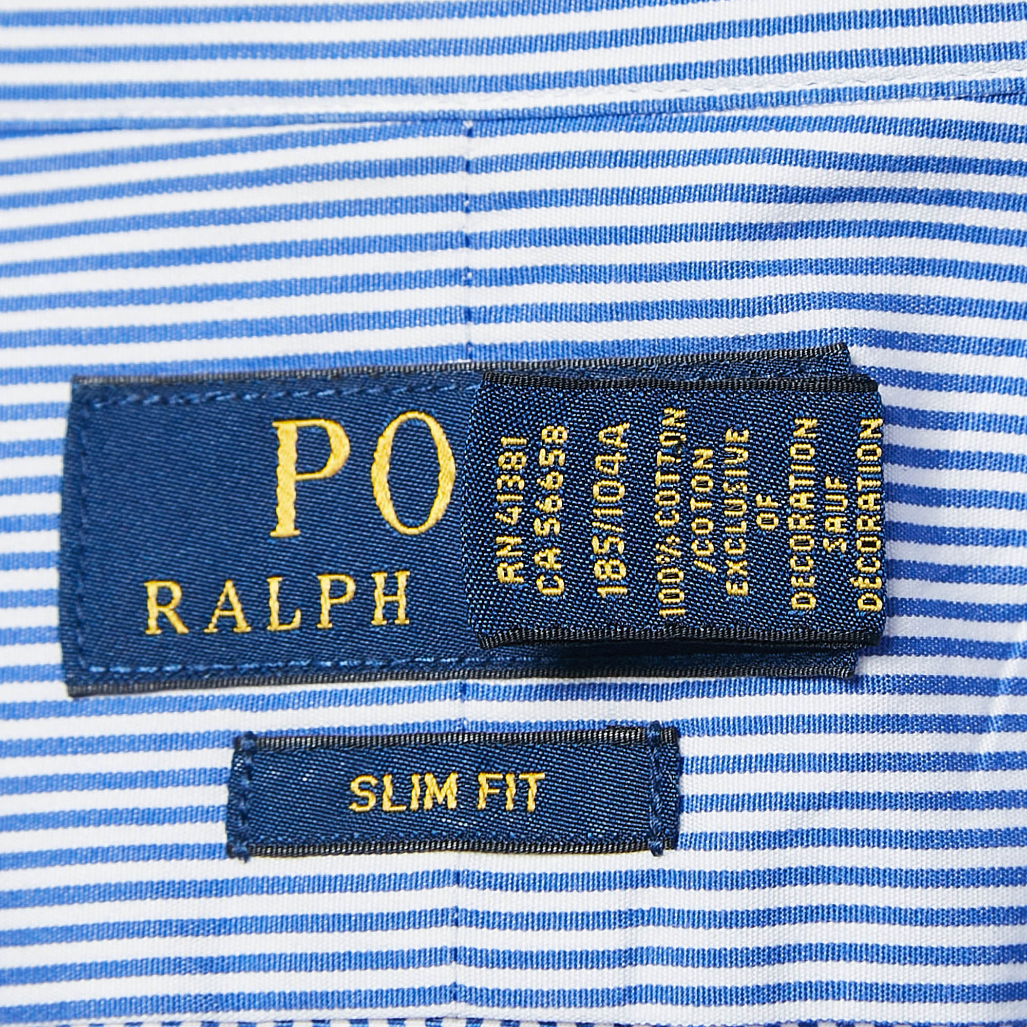 Polo Ralph Lauren Blue Striped Cotton Slim Fit Shirt XL