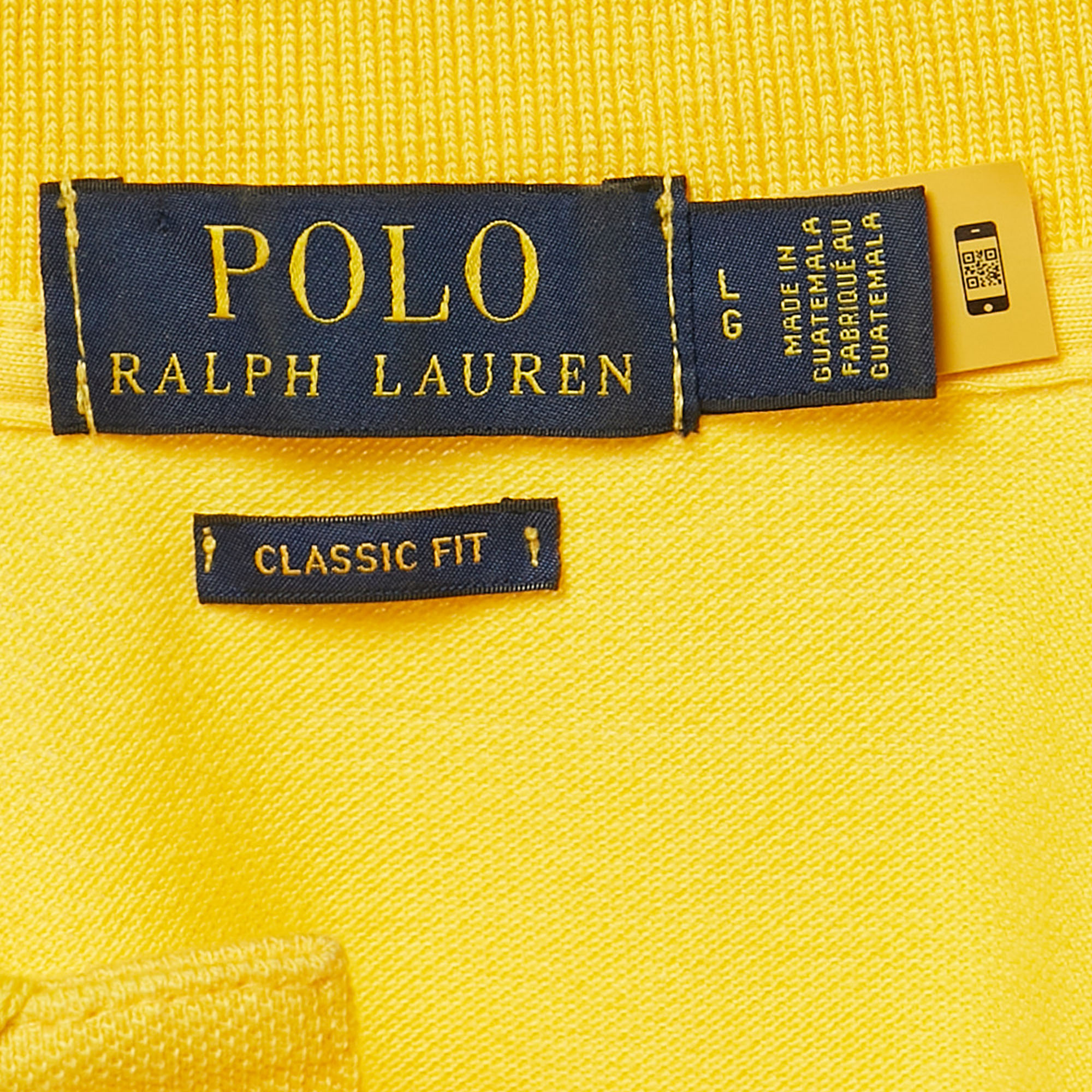 Polo Ralph Lauren Yellow Pique Cotton Polo T-Shirt L