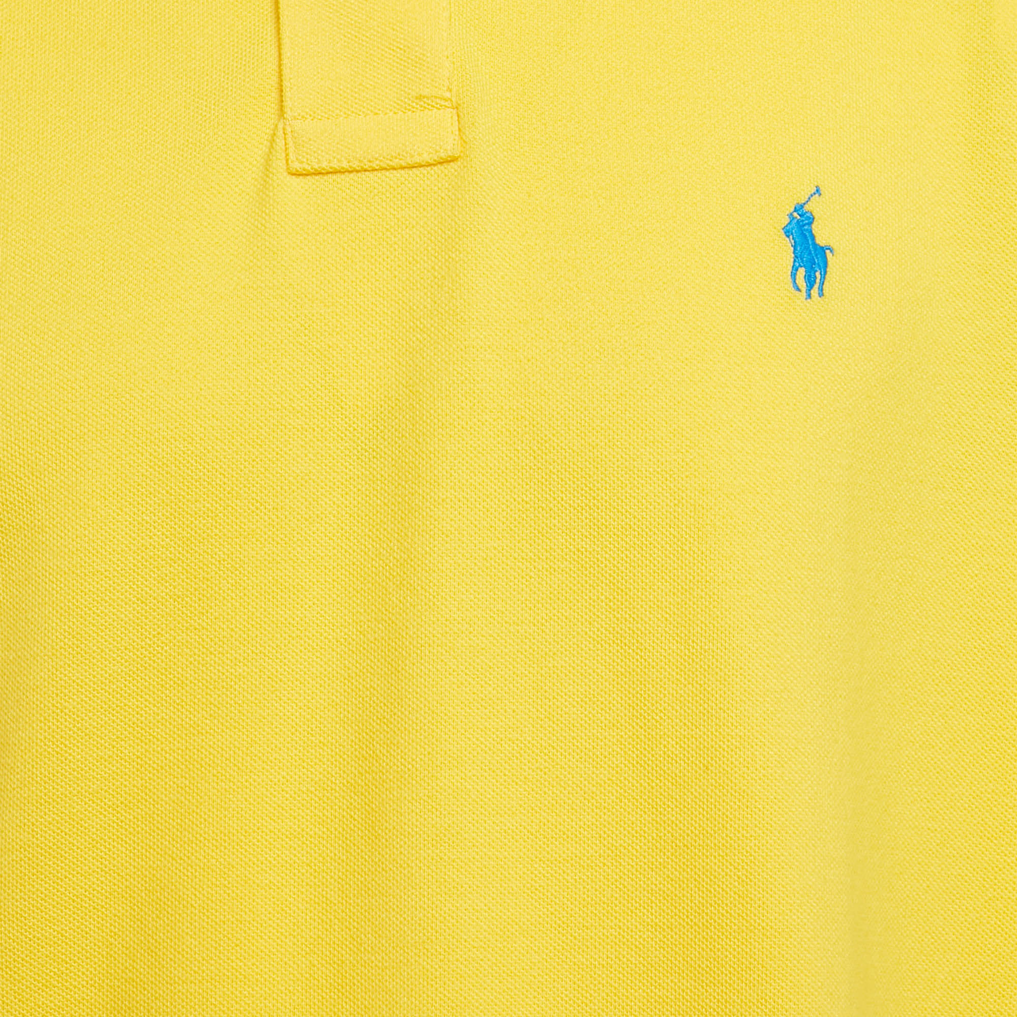 Polo Ralph Lauren Yellow Pique Cotton Polo T-Shirt L