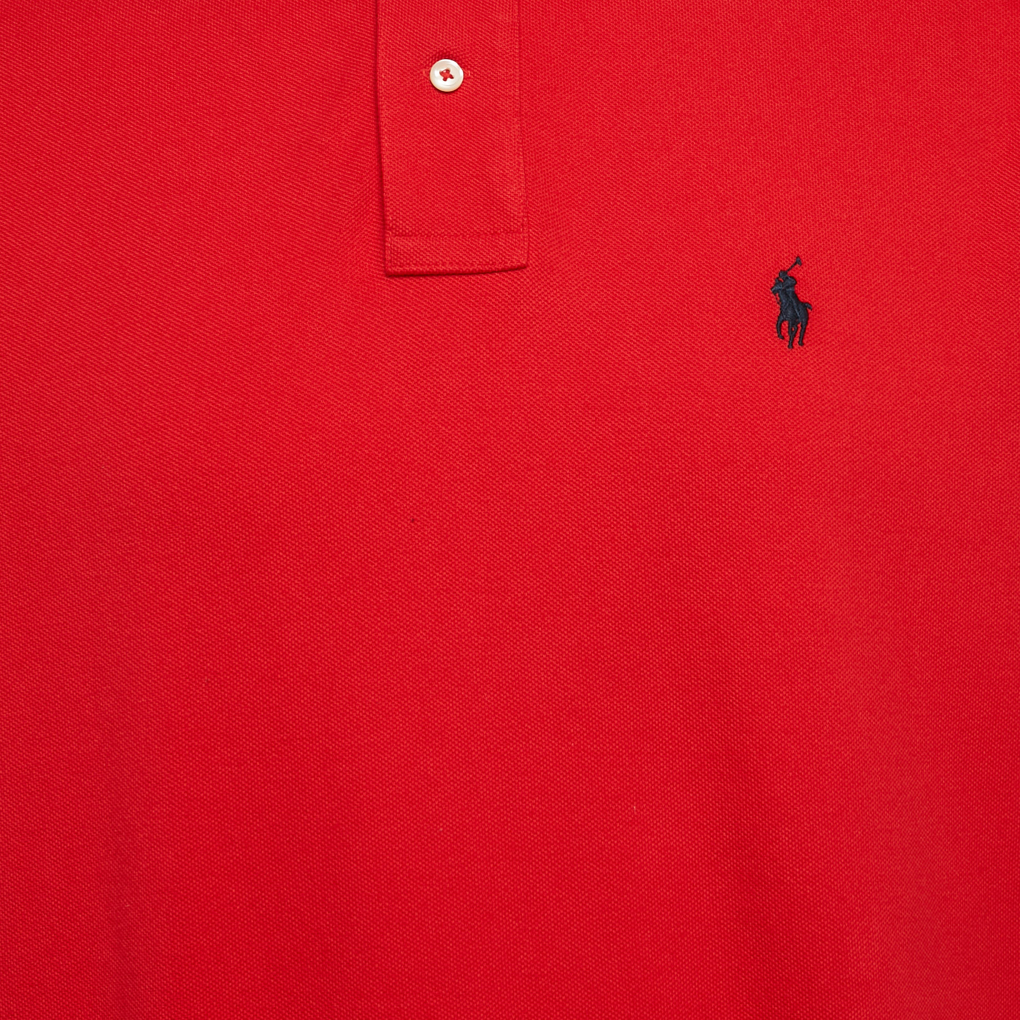 Polo Ralph Lauren Red Pique Cotton Polo T-Shirt L