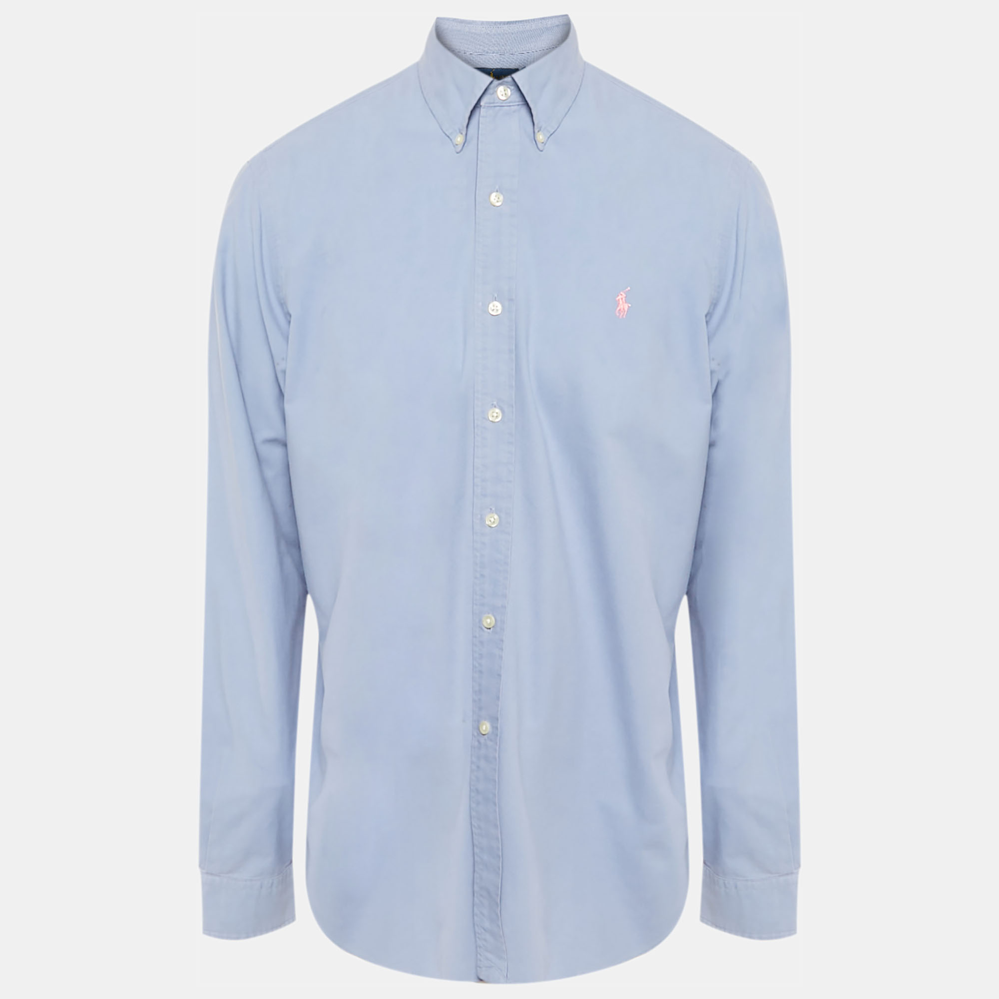 Polo Ralph Lauren Blue Logo Embroidered Cotton Shirt L - Polo Ralph Lauren - Modalova